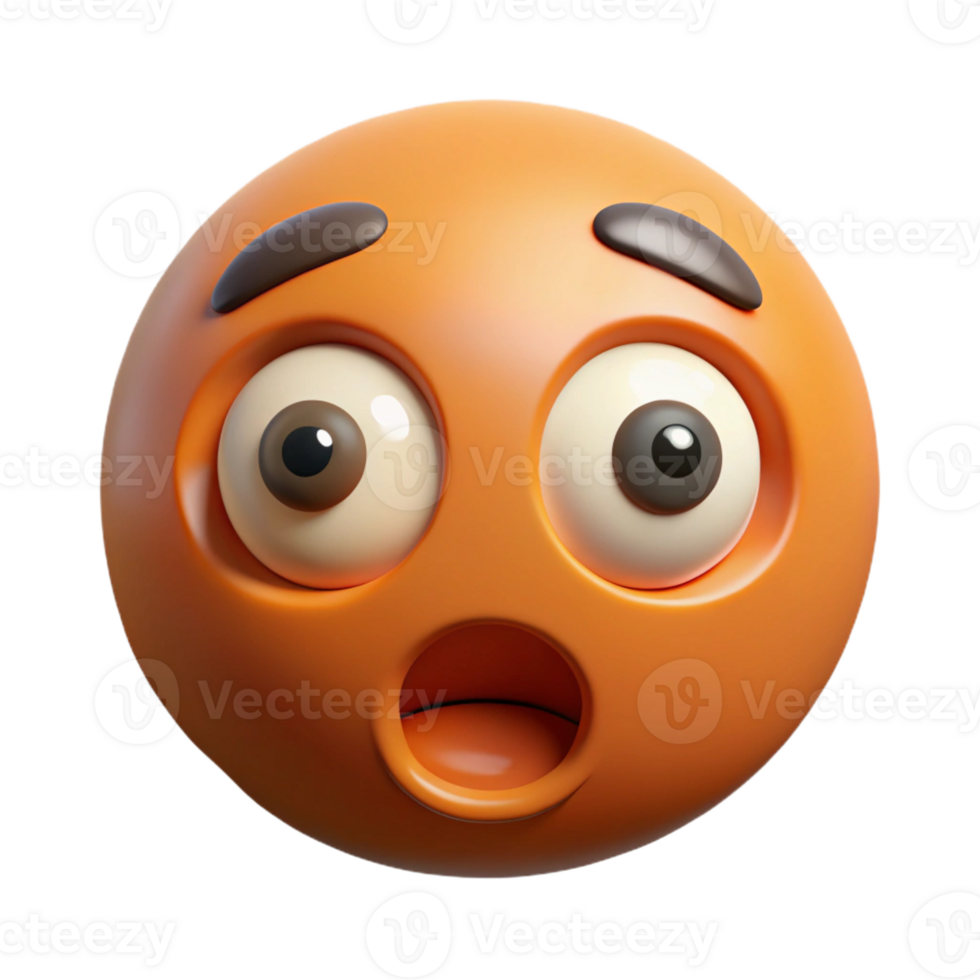 striking whimsical artistic A surprised face with wide open circular eyes. Flat color, clean lines, with Scalable Design. refined png
