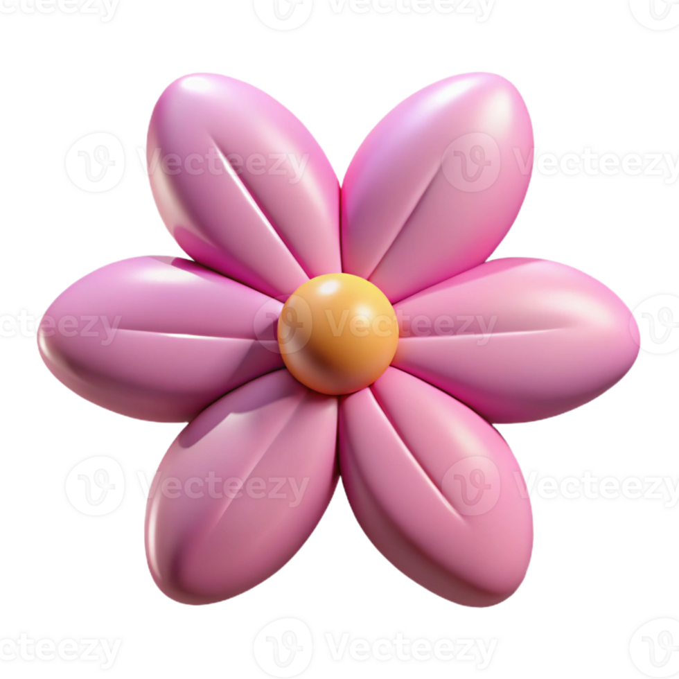 radiant quintessential Flower character with five petals. Single-weight stroke, clean lines, with Scalable Design. png