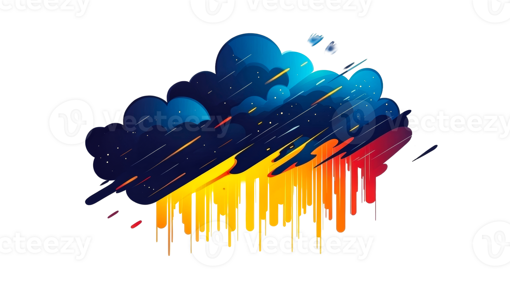 Abstract clouds with streaks background, cut out transparent png