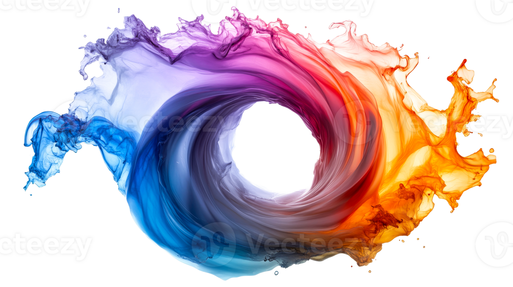 Colored Liquid Explosion Ring Swirl, cut out transparent png
