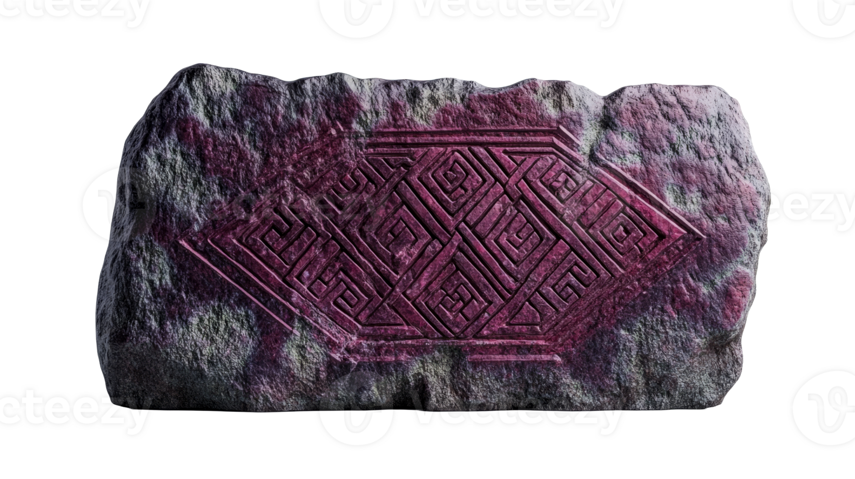 Stone tablet with ancient carving, cut out transparent png