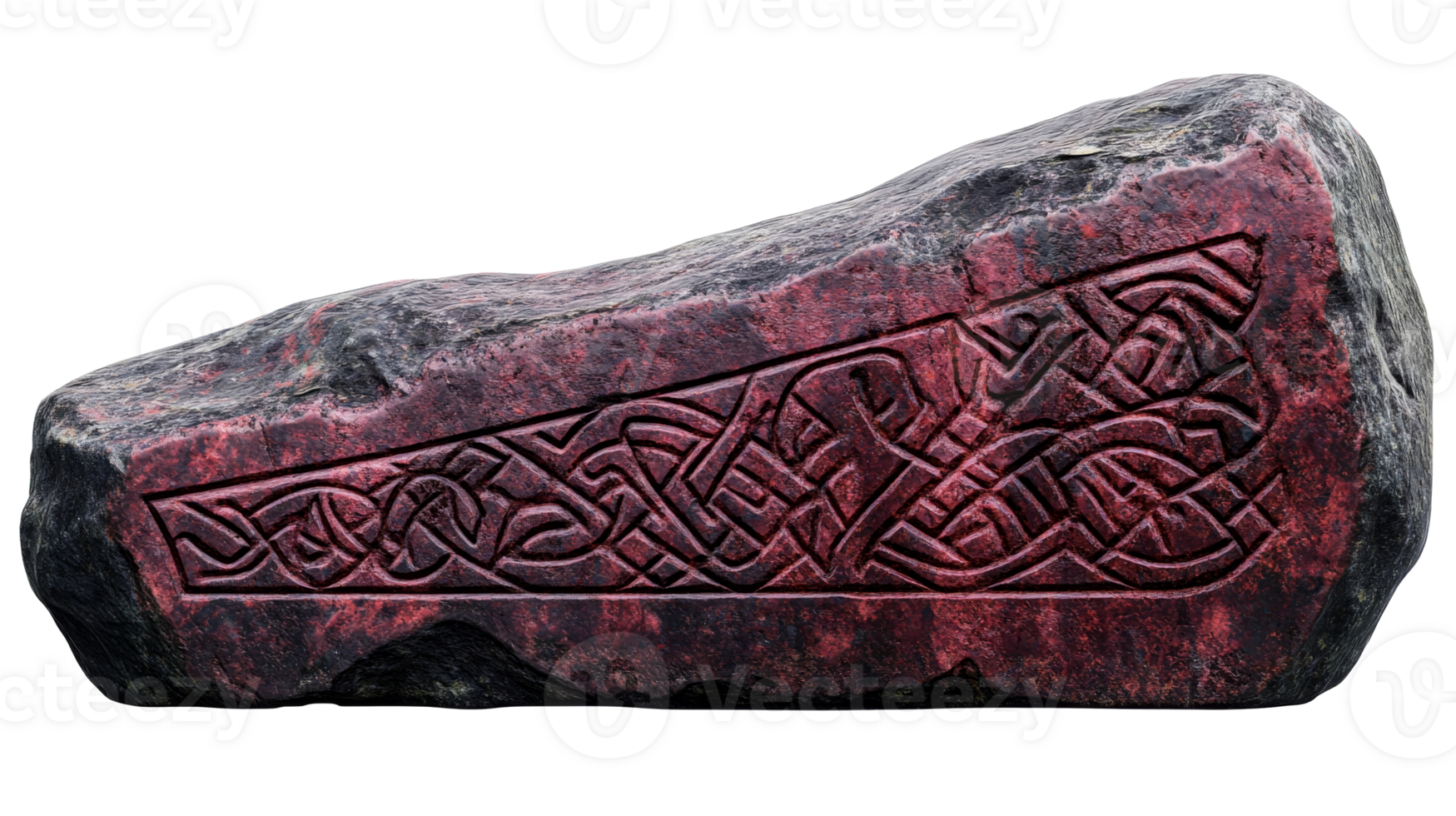 Rune Stone with Detailed Carving, cut out transparent png
