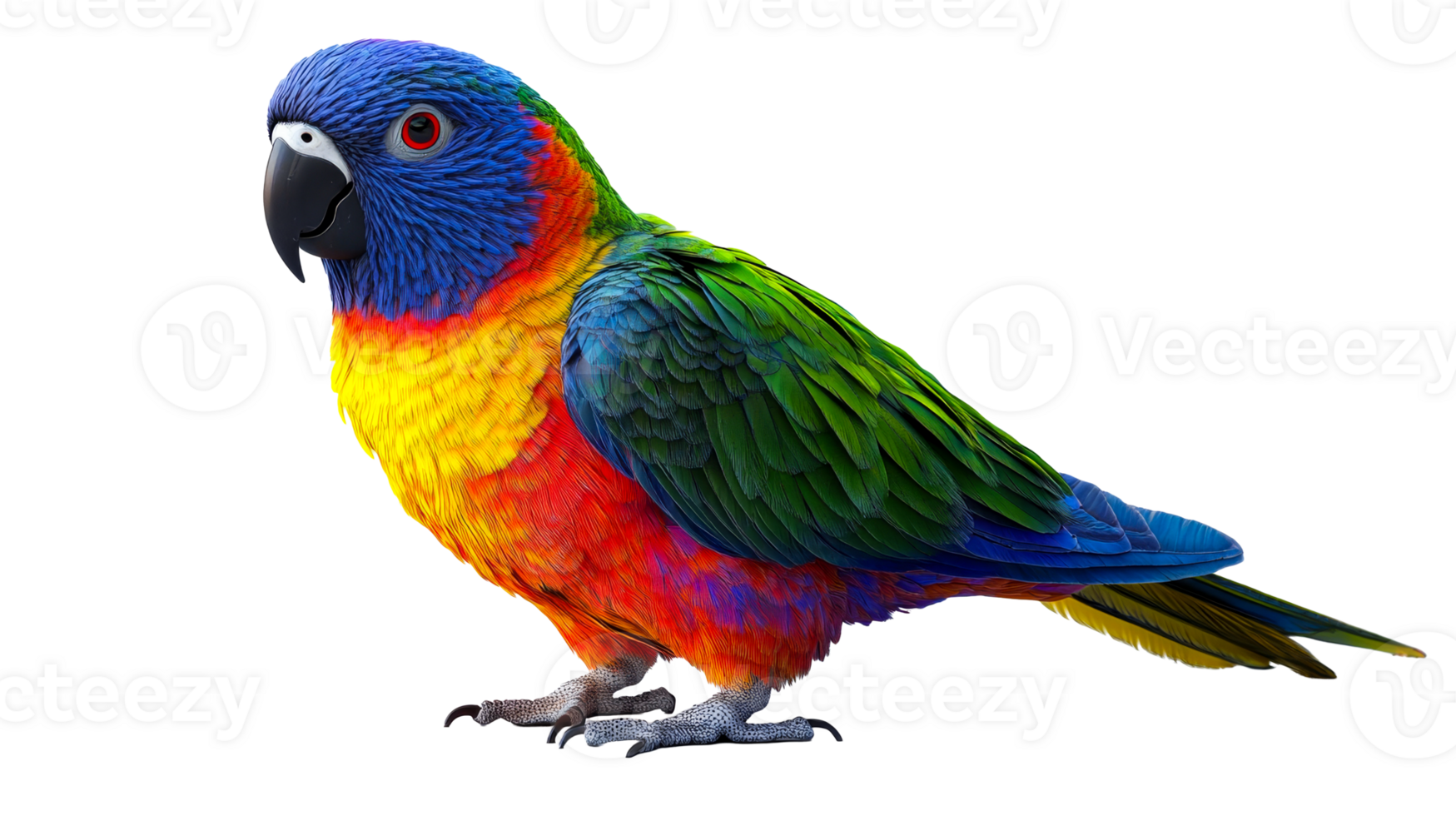 Colorful parrot, exotic bird, isolated, cut out transparent png