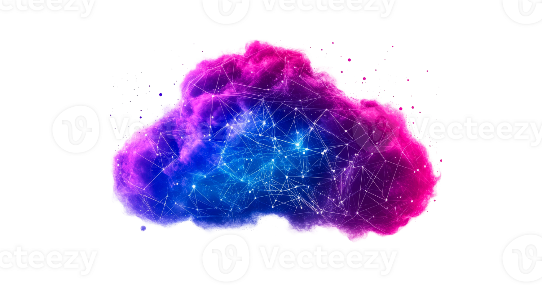 Colorful abstract cloud with geometric details png