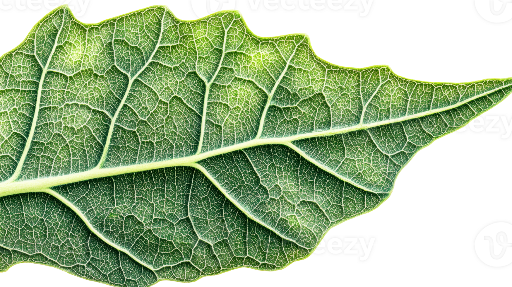 Veined Green Leaf Texture Close-up, cut out transparent png