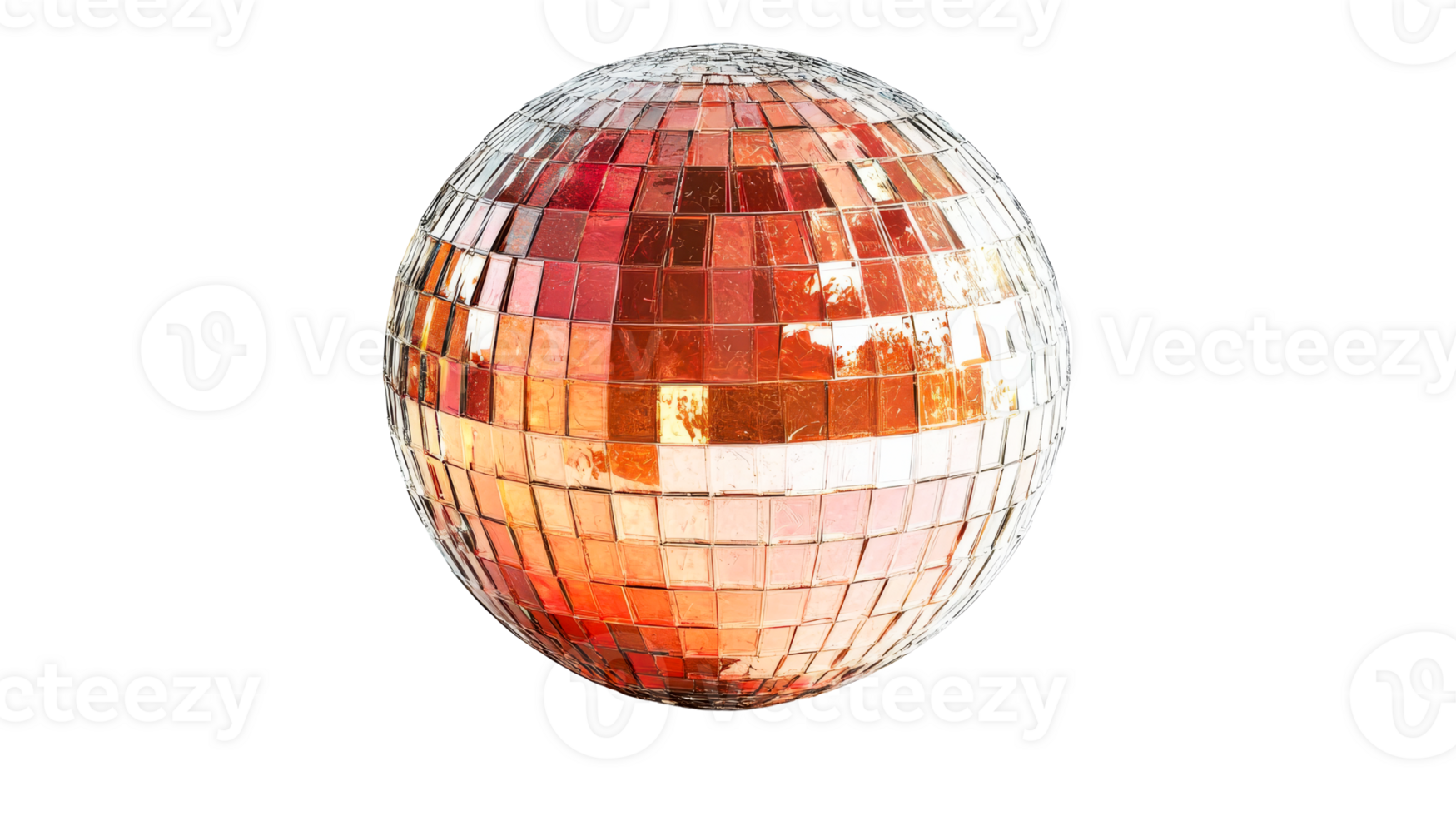 Disco ball reflecting colors in bright light png