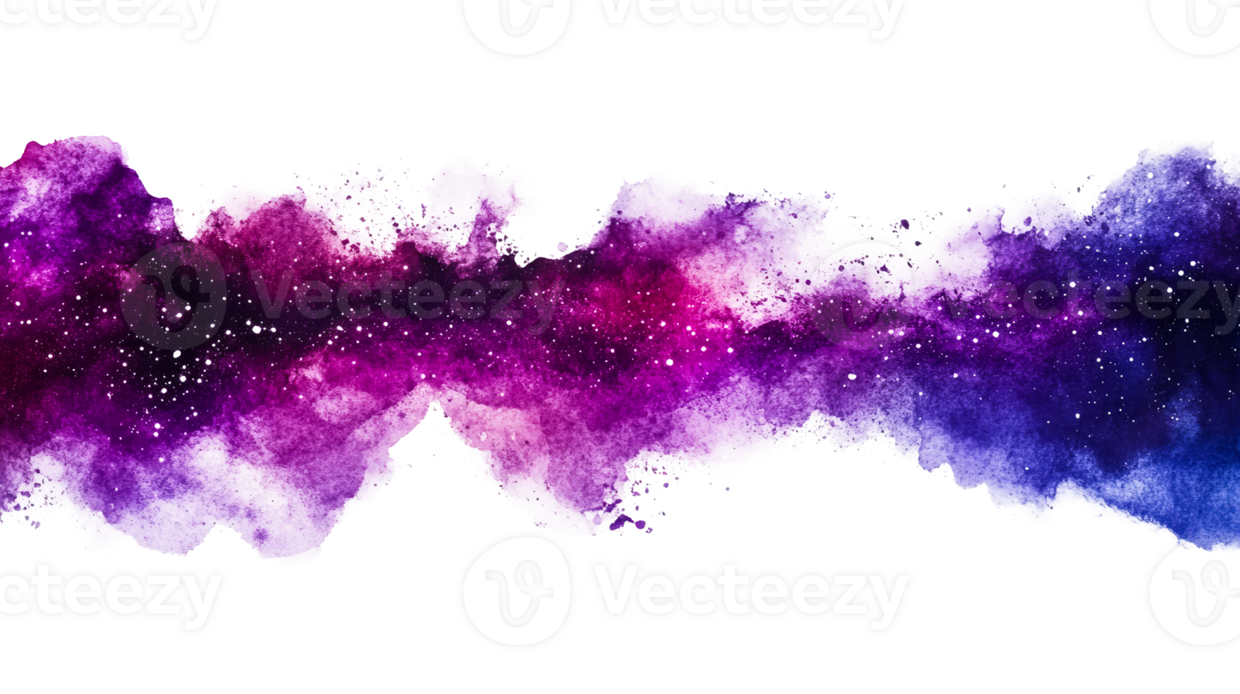 Colorful galaxy watercolor on clear bg png