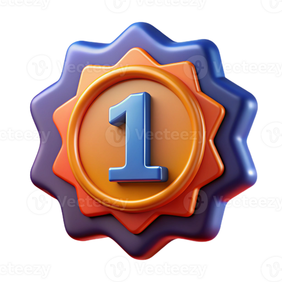 exemplary coastal Number one badge with a bold outline. Crisp edges, scalable, single-weight stroke with Scalable Design. precision png