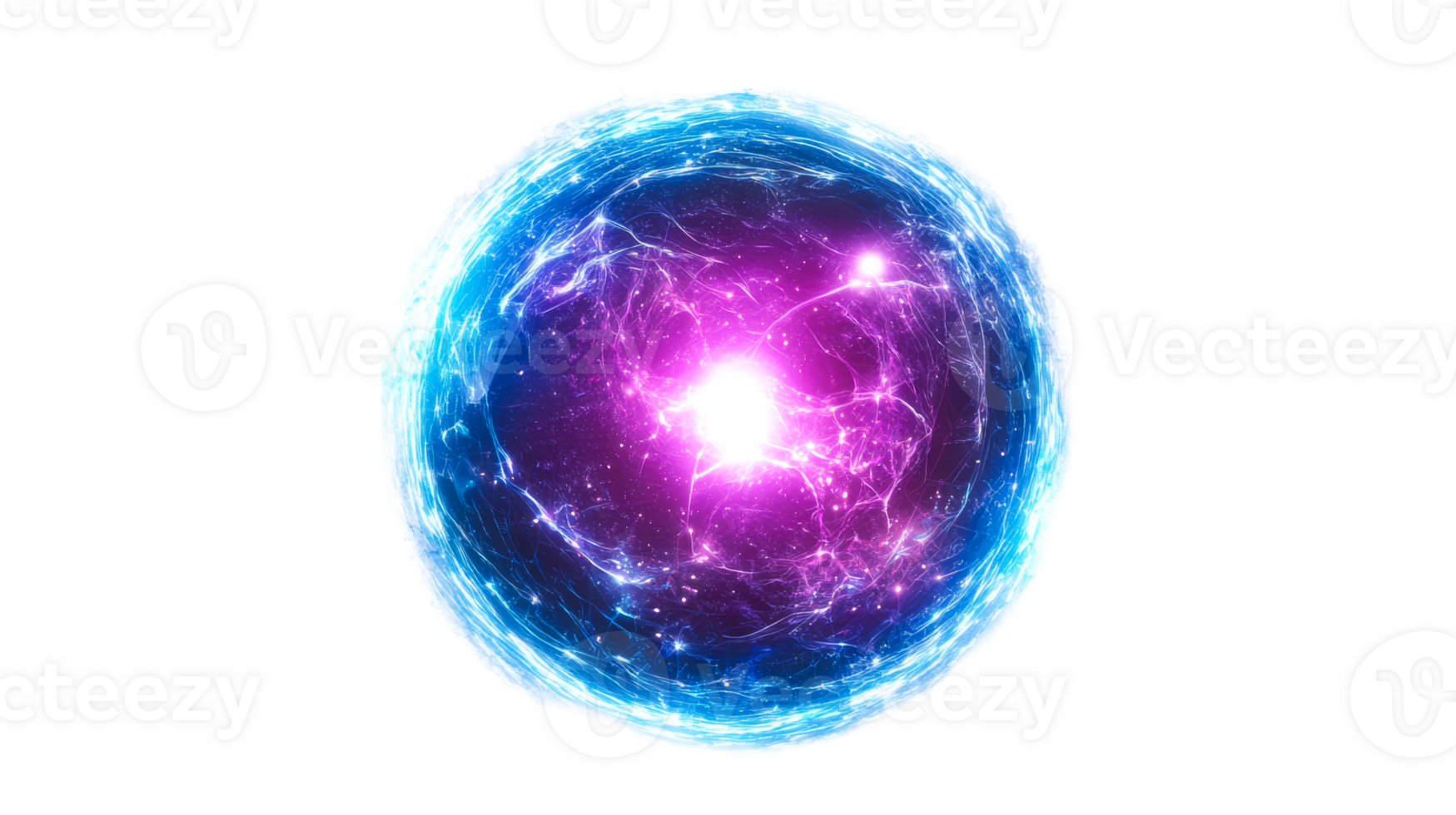 Orb of energy with plasma trails, cut out transparent png