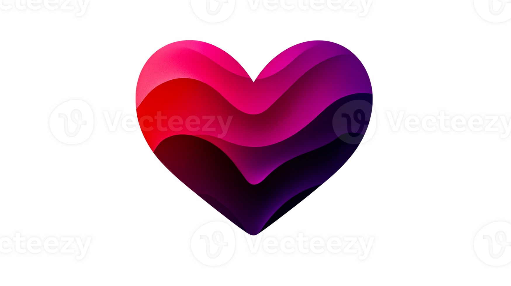 Vivid heart, layered design, cut out transparent png