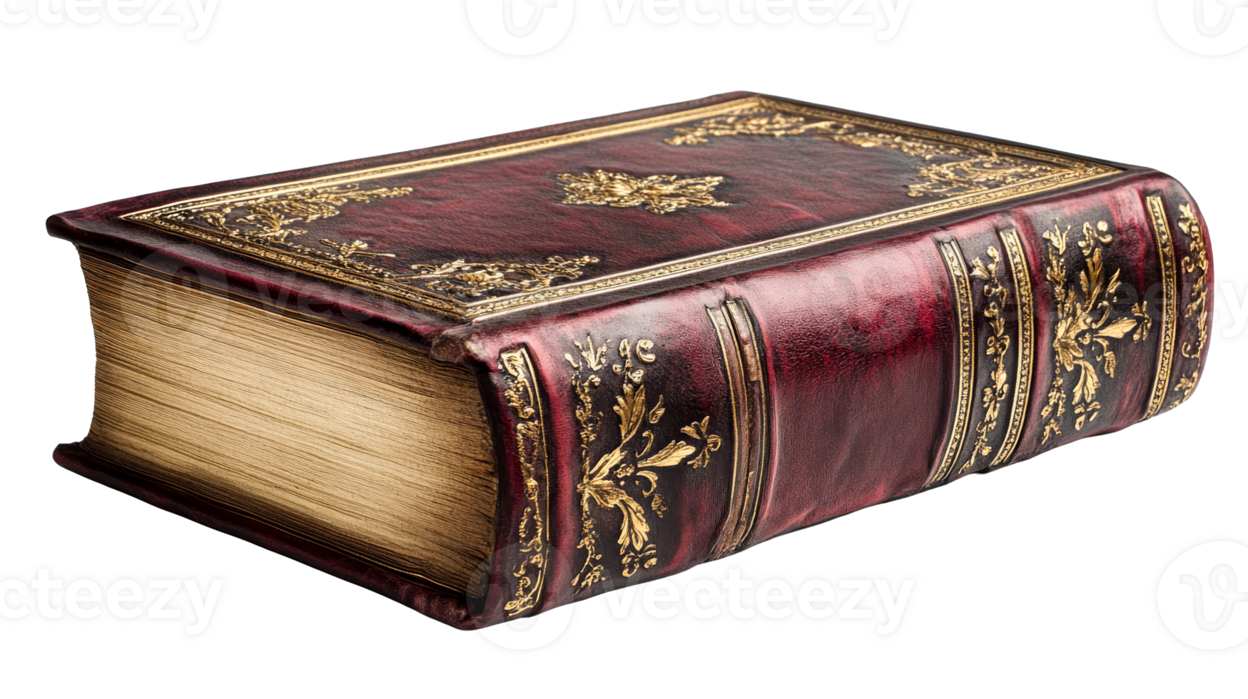 Antique Book with Gold Ornamentation, cut out transparent png