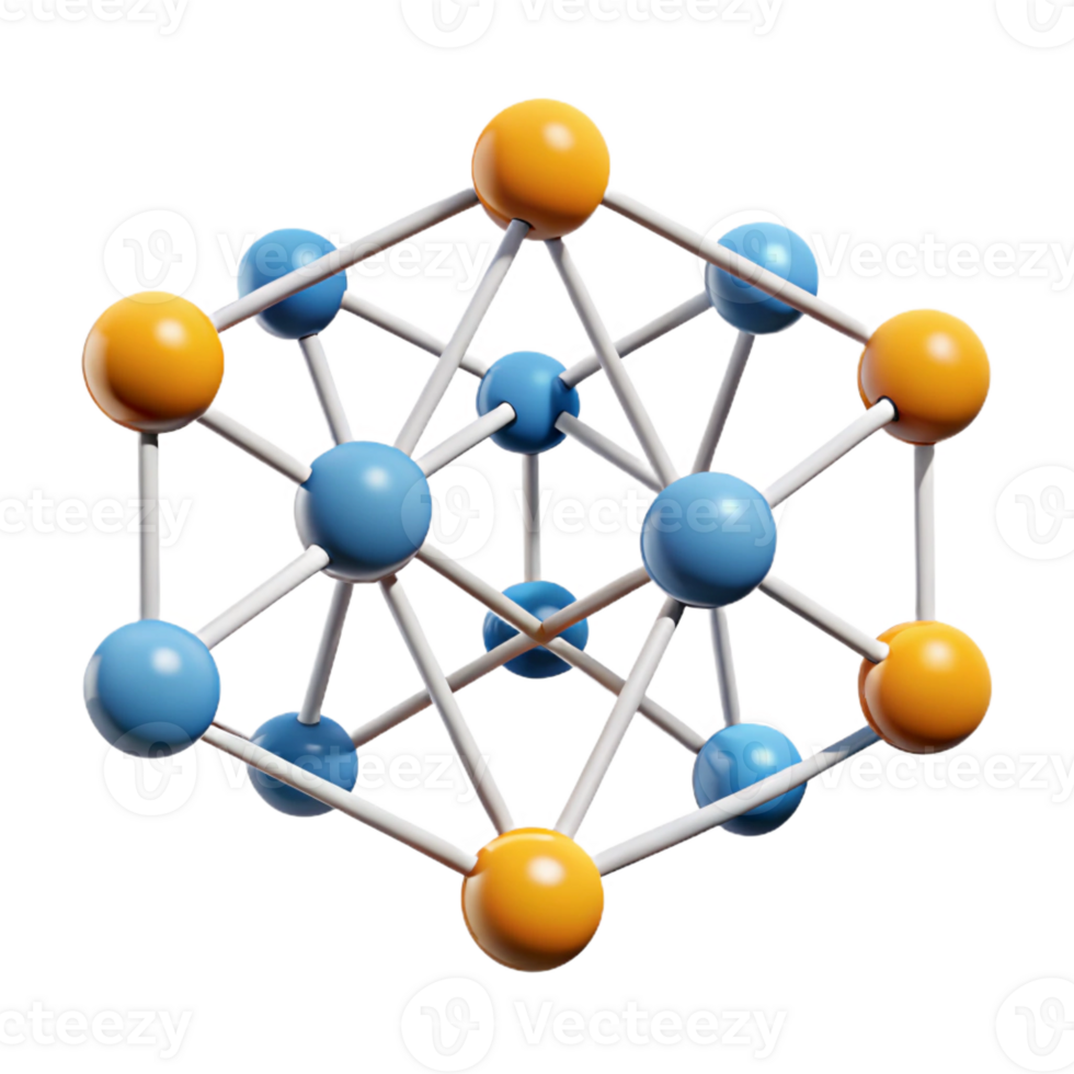 whimsical elegant Abstract network of interconnected nodes. Clean lines, flat color, geometric with Scalable Design. top-tier png