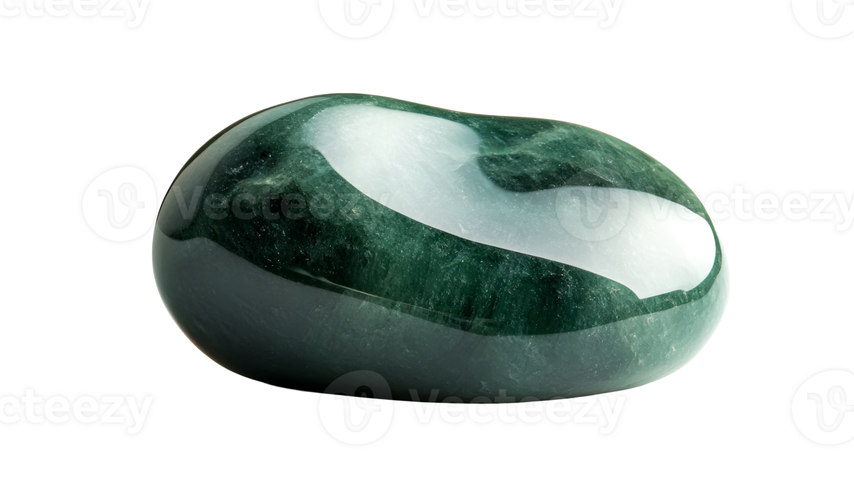 Green mineral stone polished surface, cut out transparent png