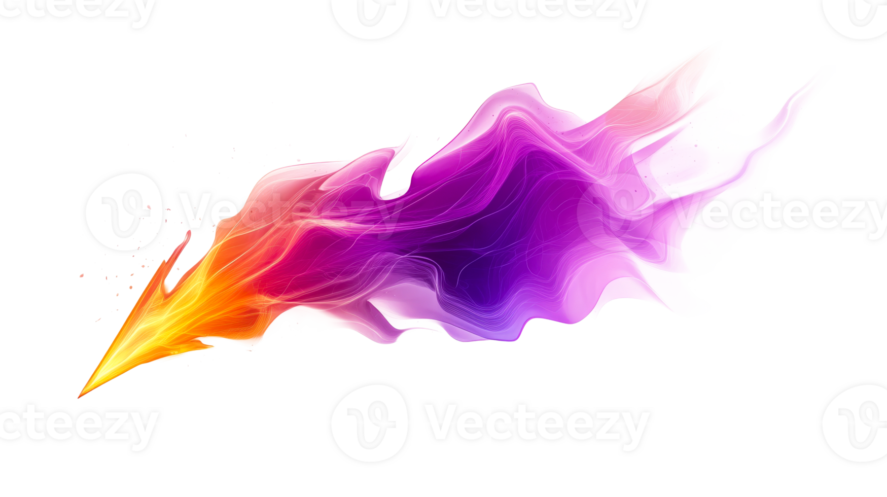 Gradient flow on black background, cut out transparent png