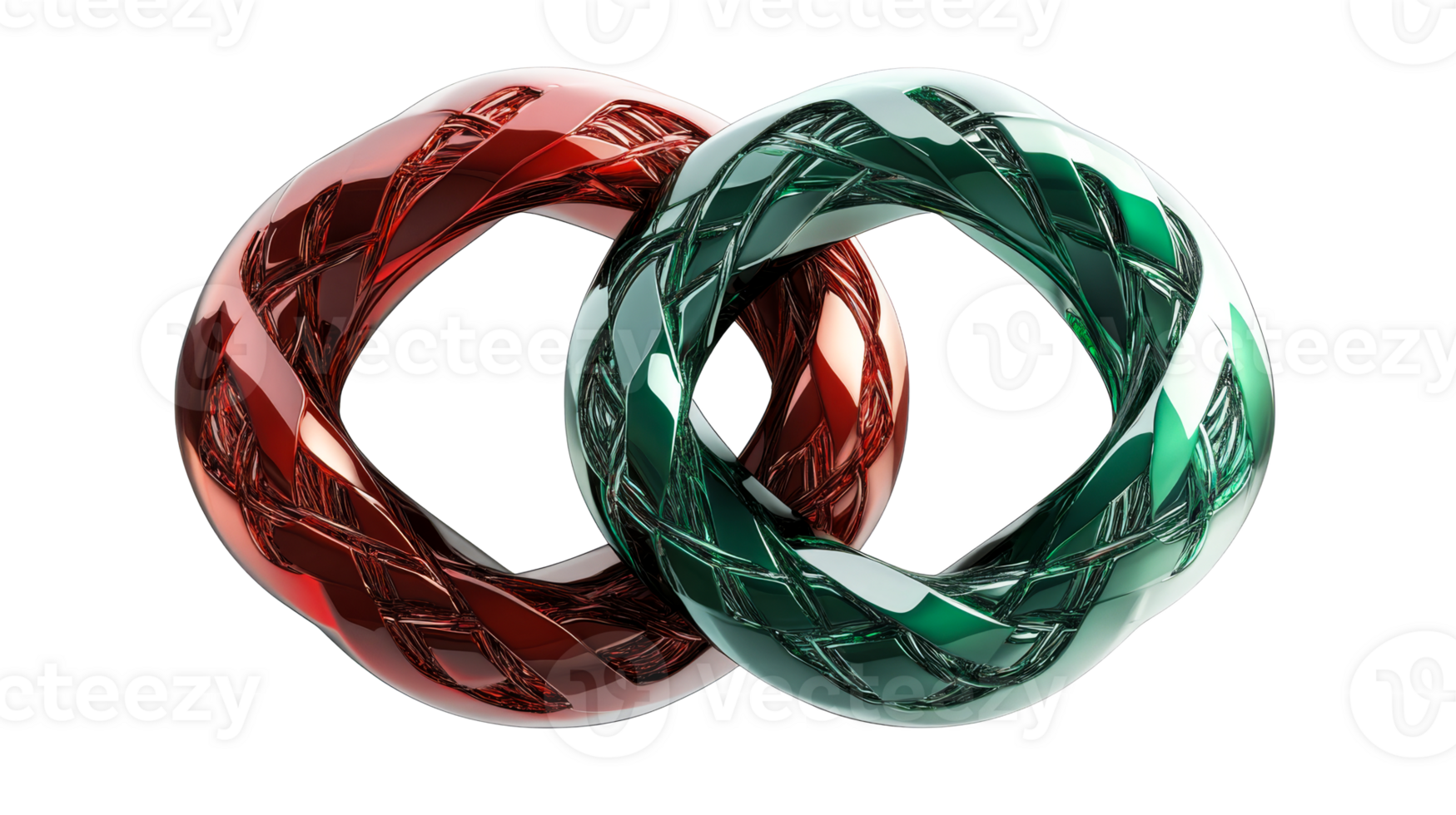 Interlocked Abstract Ring, cut out transparent png