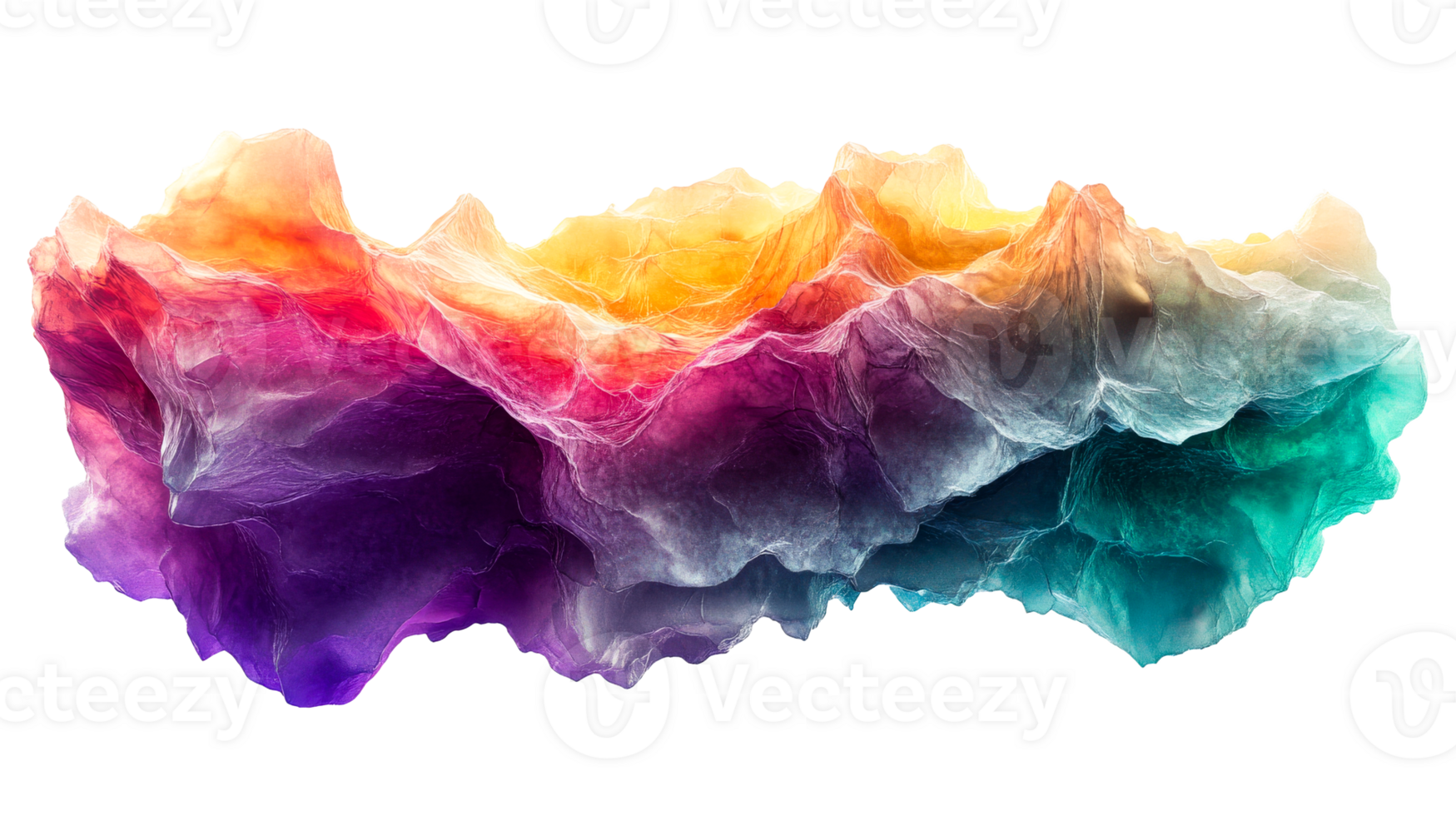 Topography, gradient colors, isolated, cut out transparent png