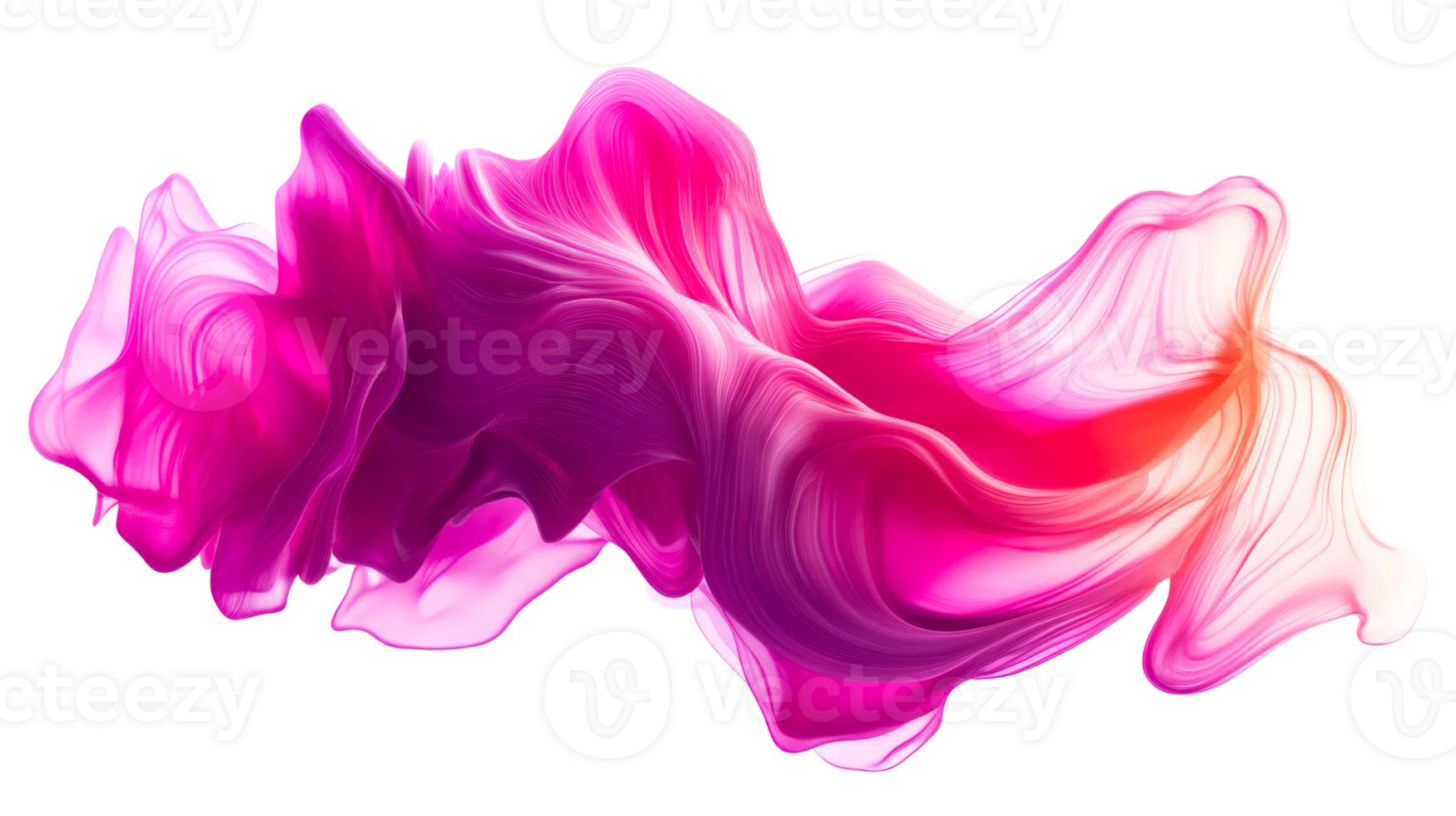 Fluid Magenta Wave Shape Isolated, cut out transparent png
