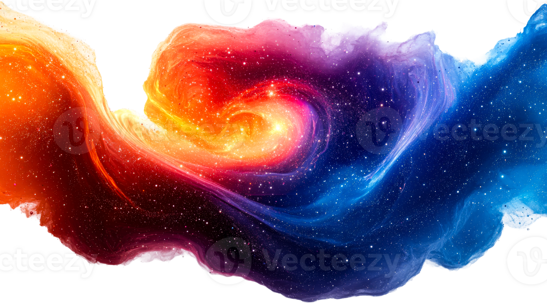 Swirl of cosmic nebula, cut out transparent png