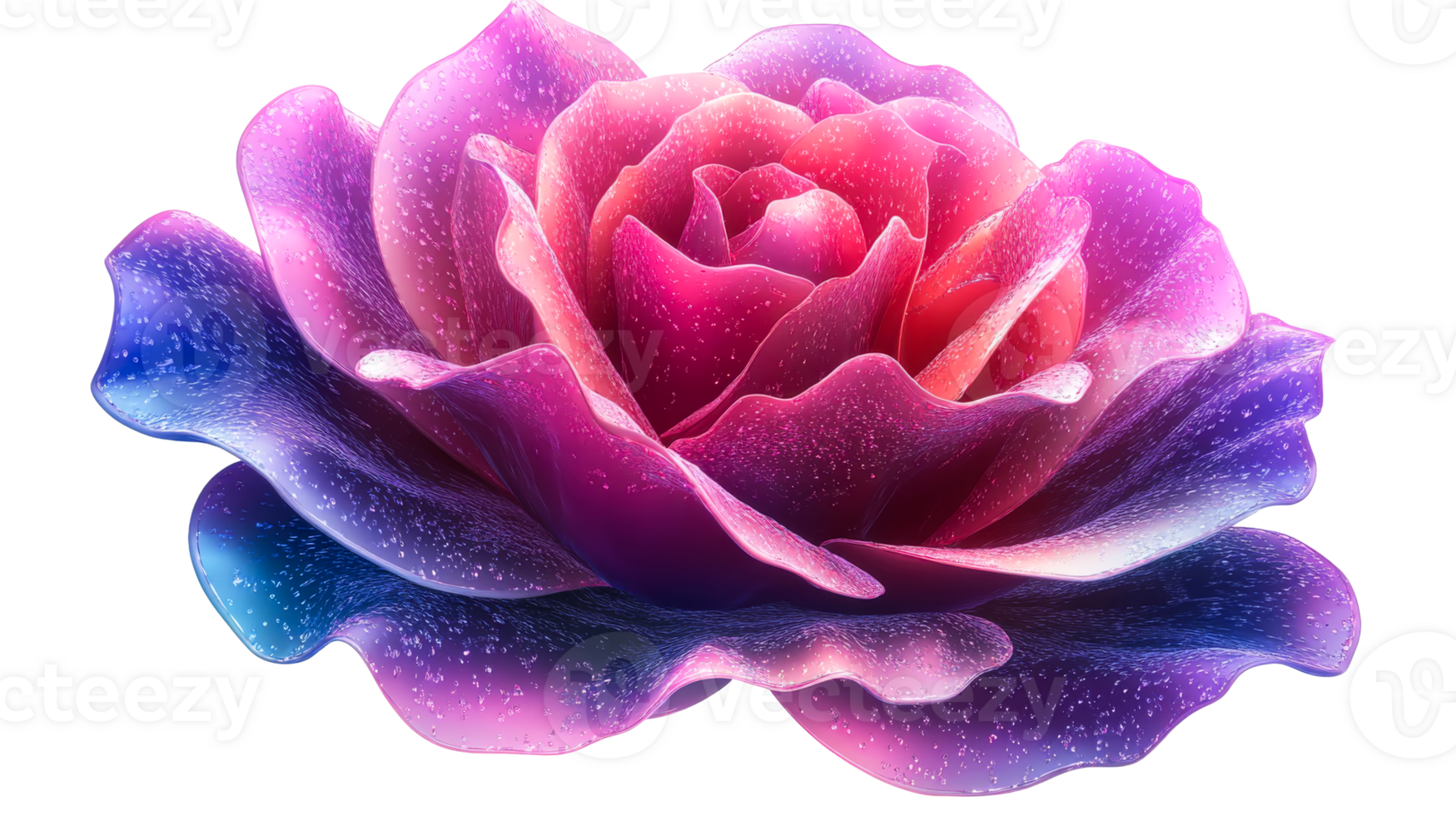 Iridescent Rose Blossom Close-Up, cut out transparent png