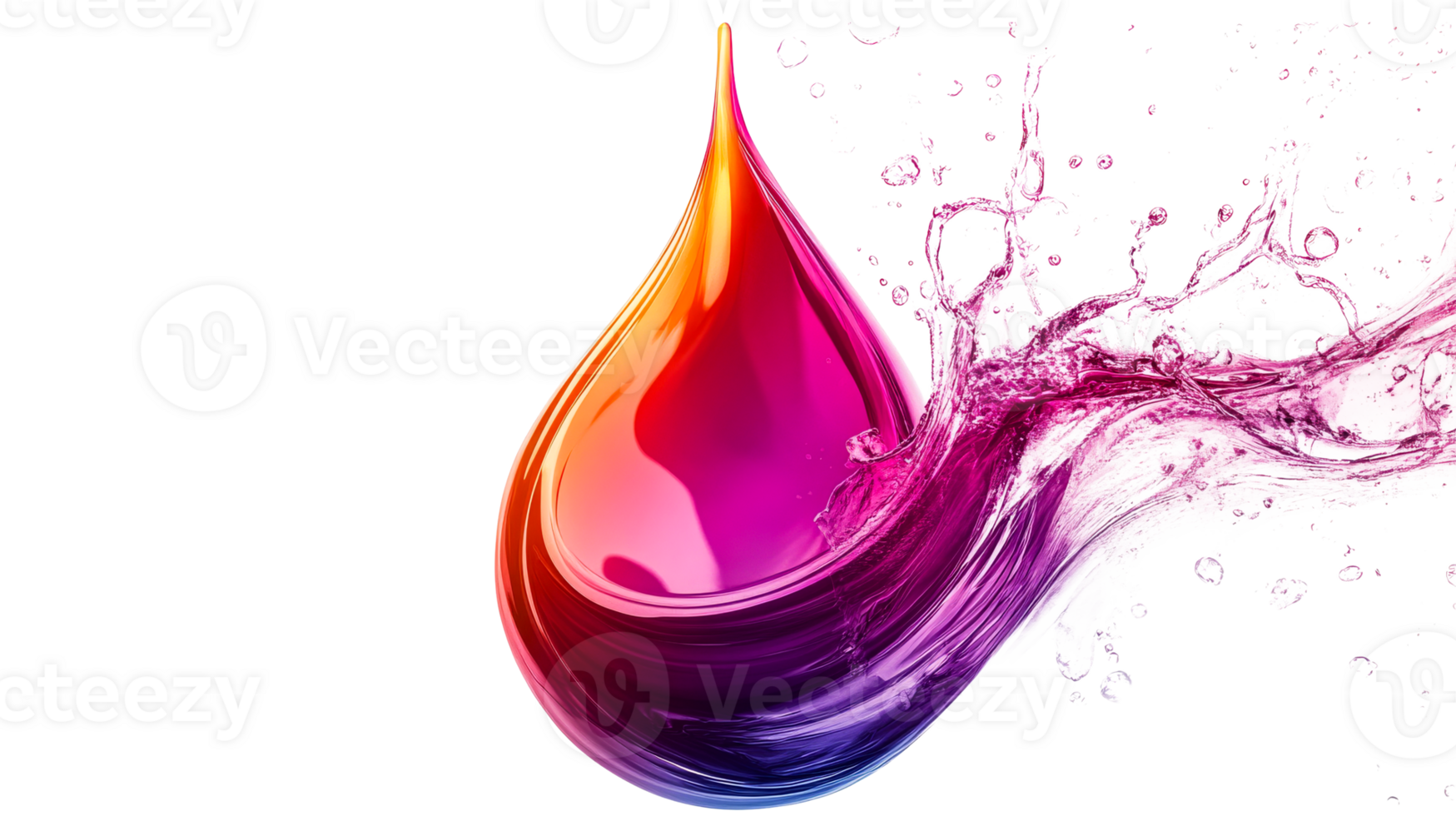 Liquid Drop With Vibrant Splash, cut out transparent png