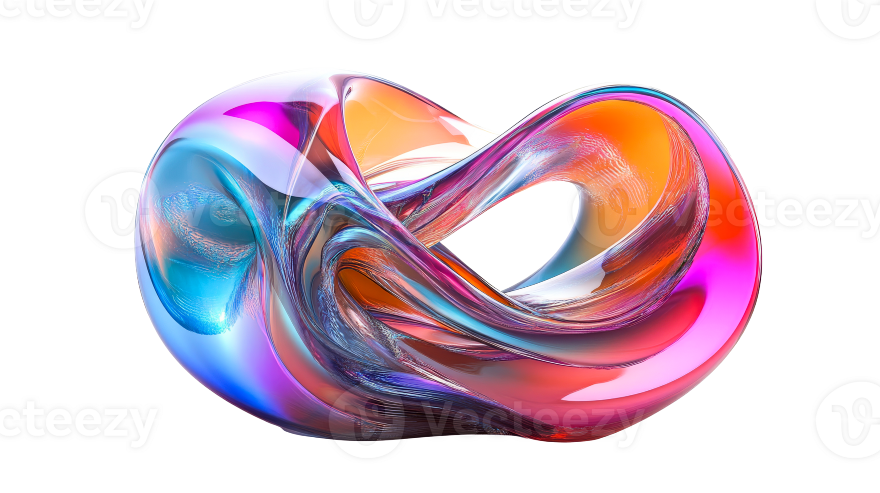Glossy loop, abstract swirl, cut out transparent png