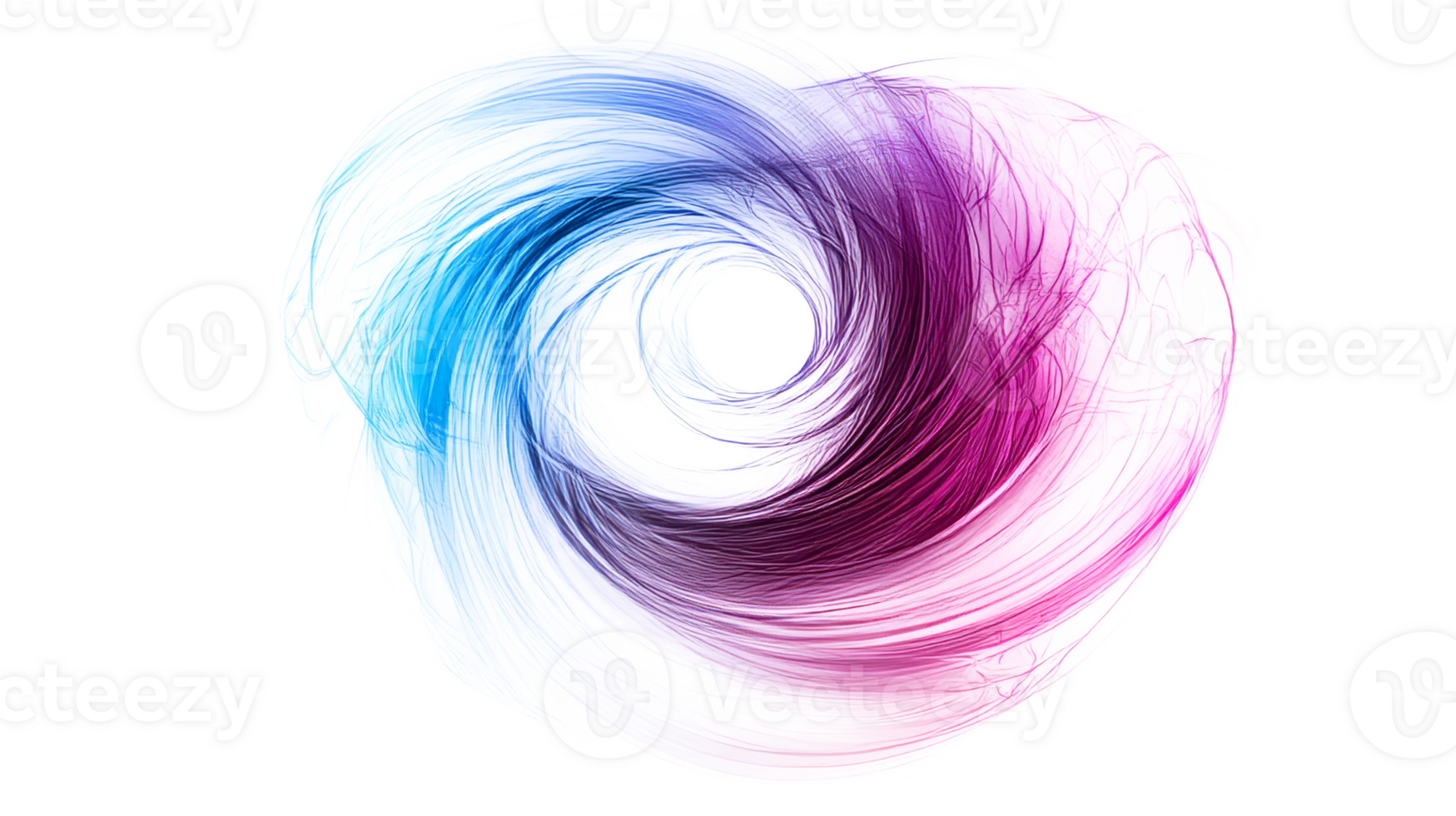 Whirlpool abstract shape on black background, cut out transparent png
