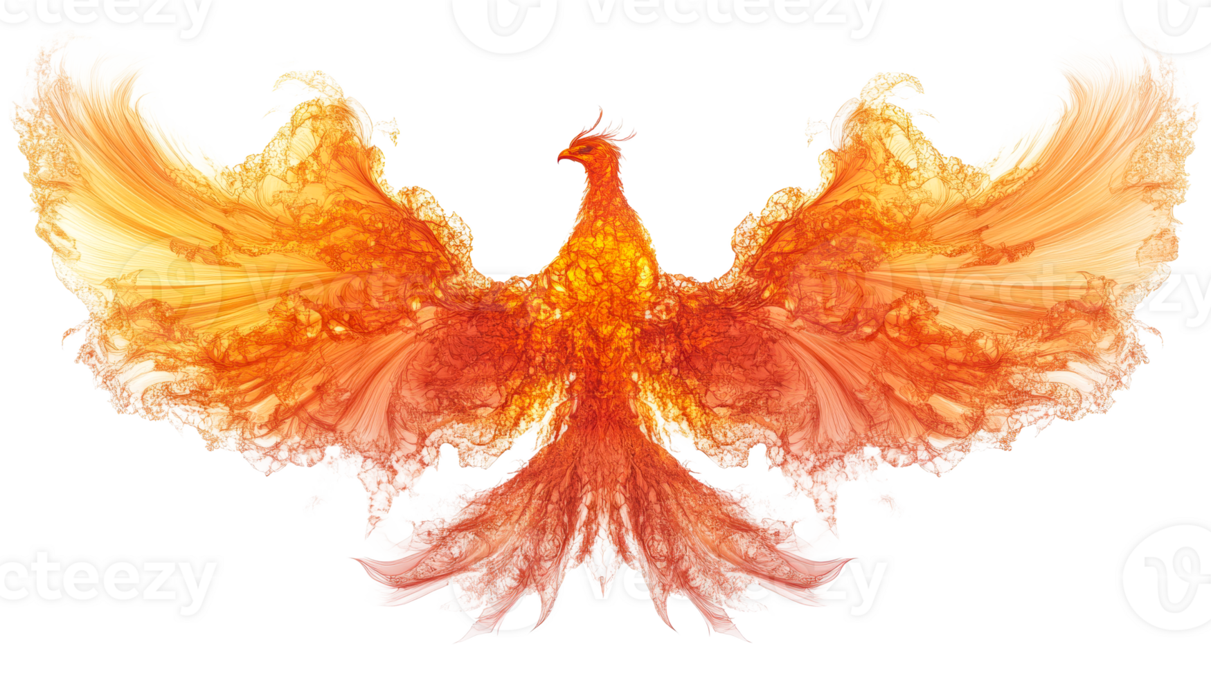 Phoenix abstract fiery bird, cut out transparent png