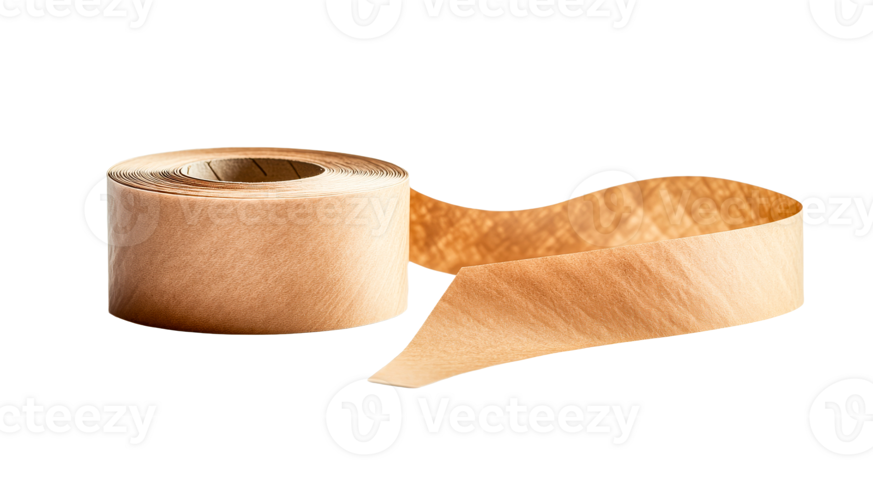 Roll of brown paper unwind, cut out transparent png