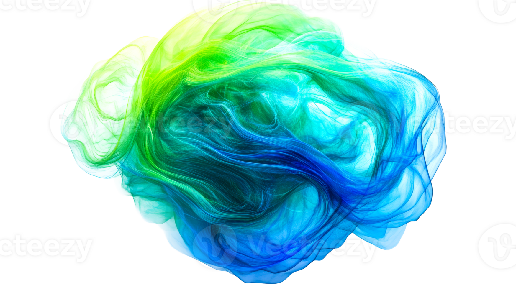 Swirls of color on black background, cut out transparent png