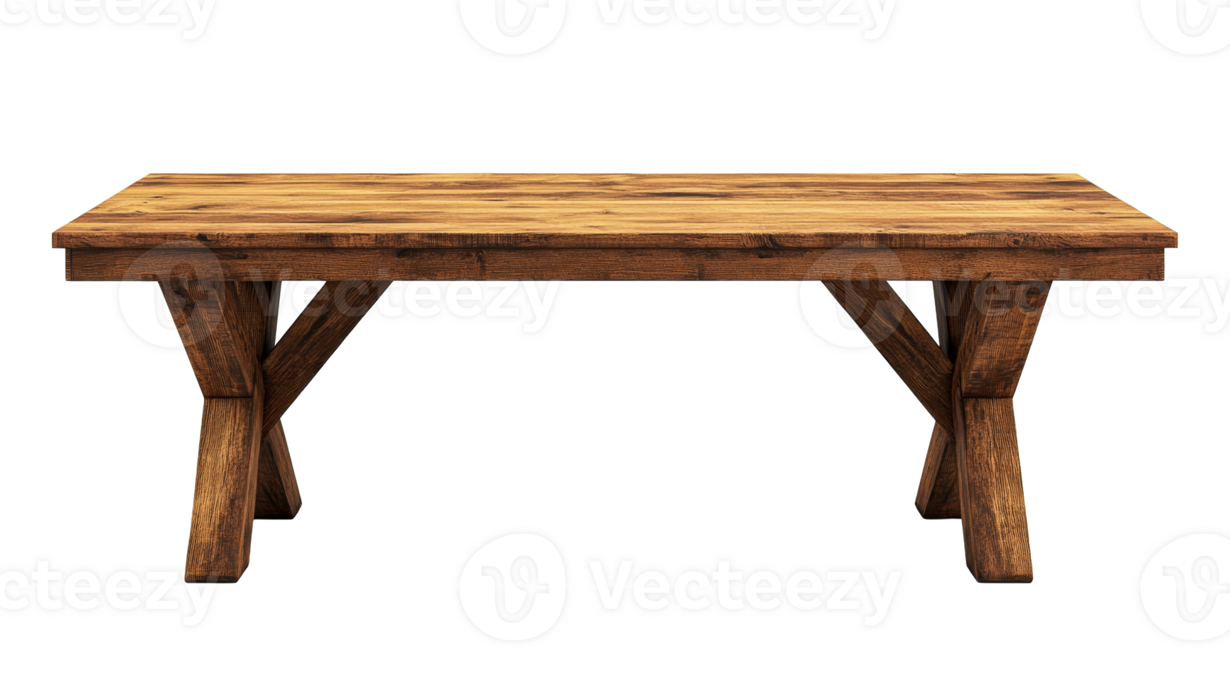 Oak wooden table, cut out transparent png