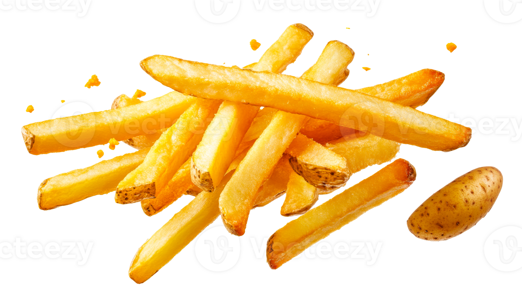 Tasty french fries with potato, cut out transparent png