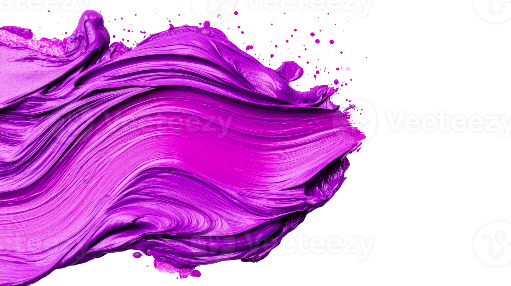 Violet color stroke with fluid texture, cut out transparent png