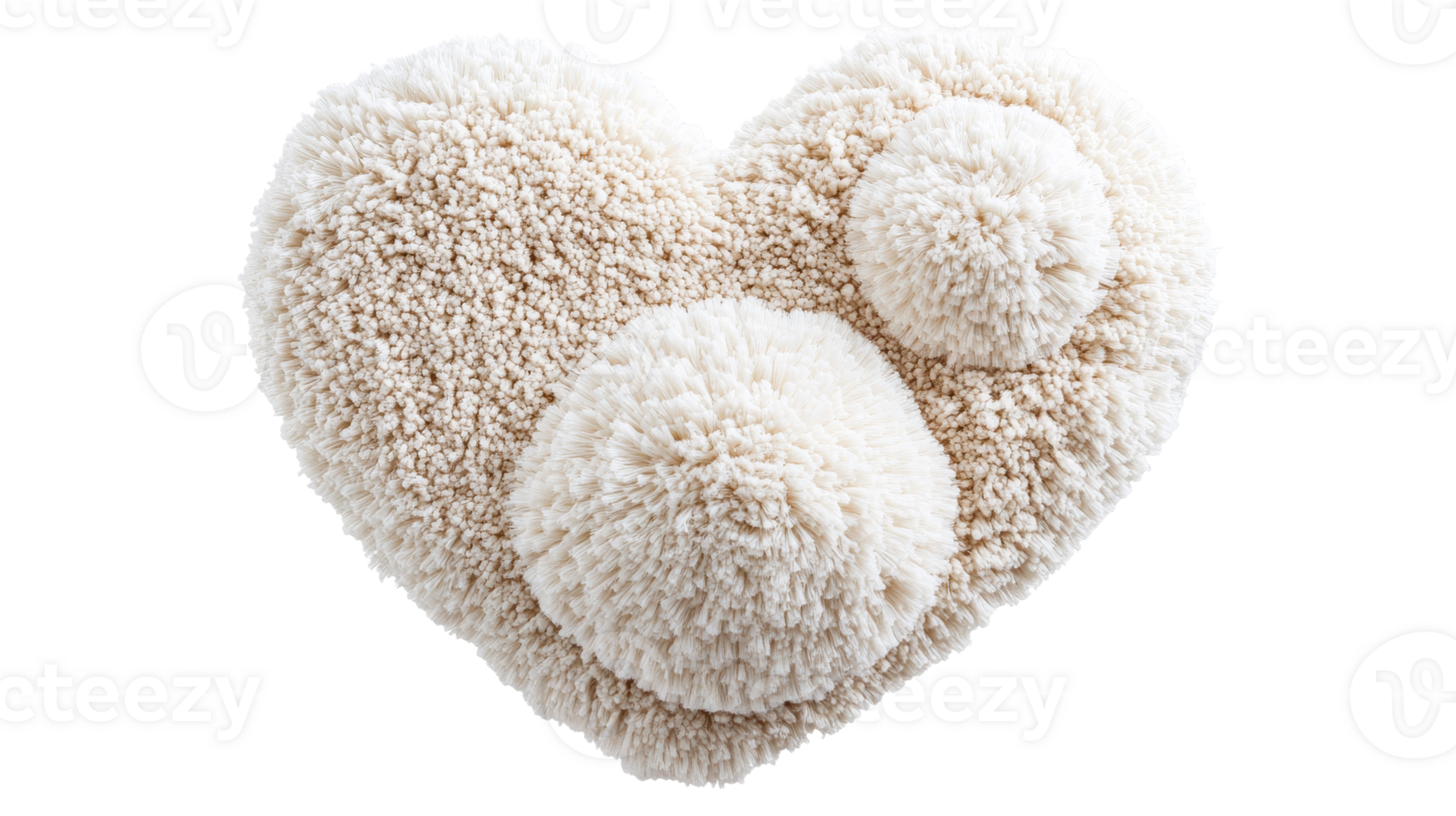 Fluffy heart shape, cut out transparent png