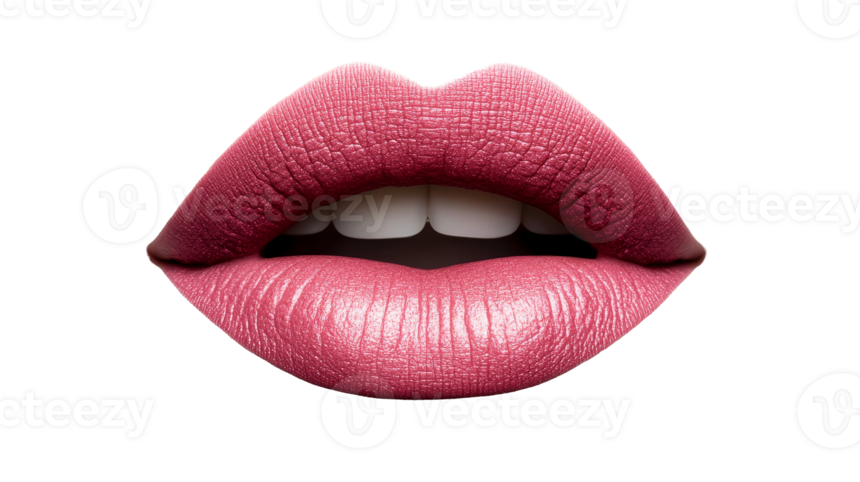 Pink lipstick on sexy woman mouth, cut out transparent png