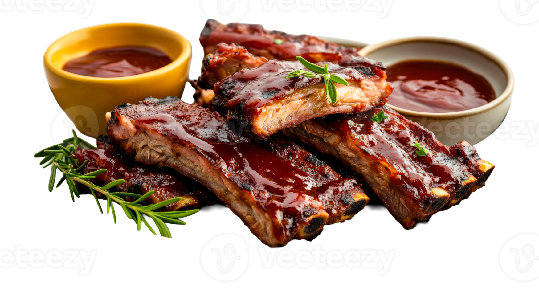 BBQ ribs with sauce, cut out transparent png