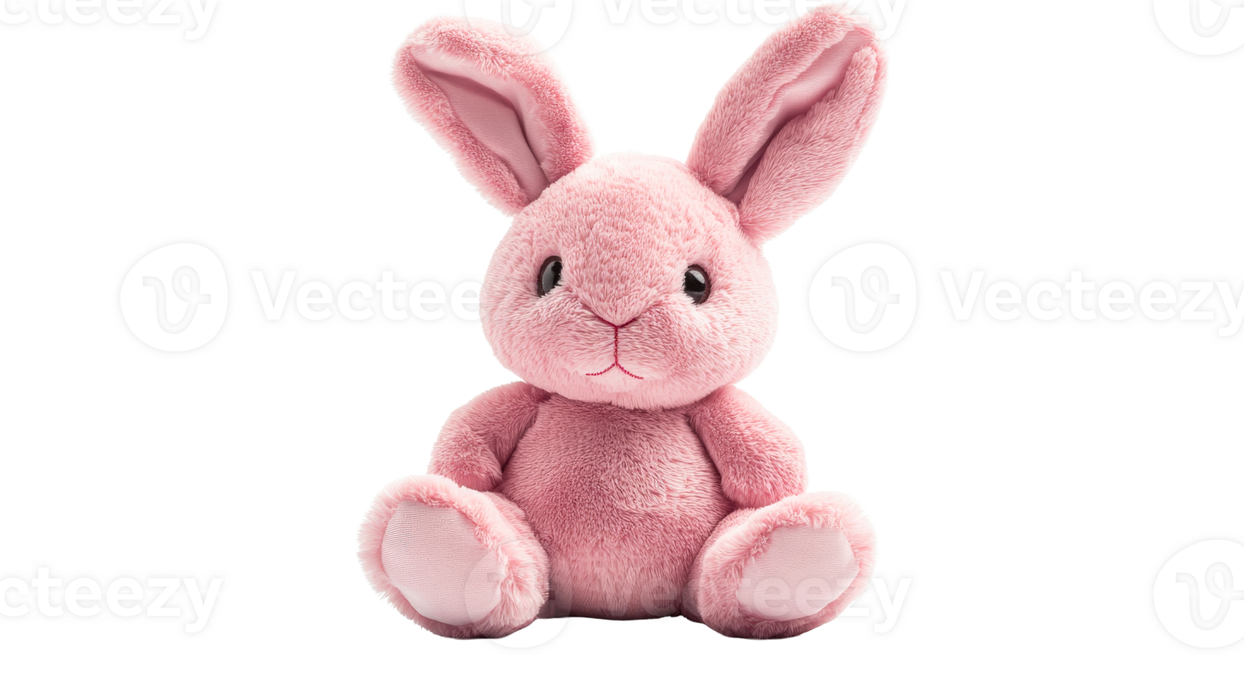 Pink plush bunny on clear background png