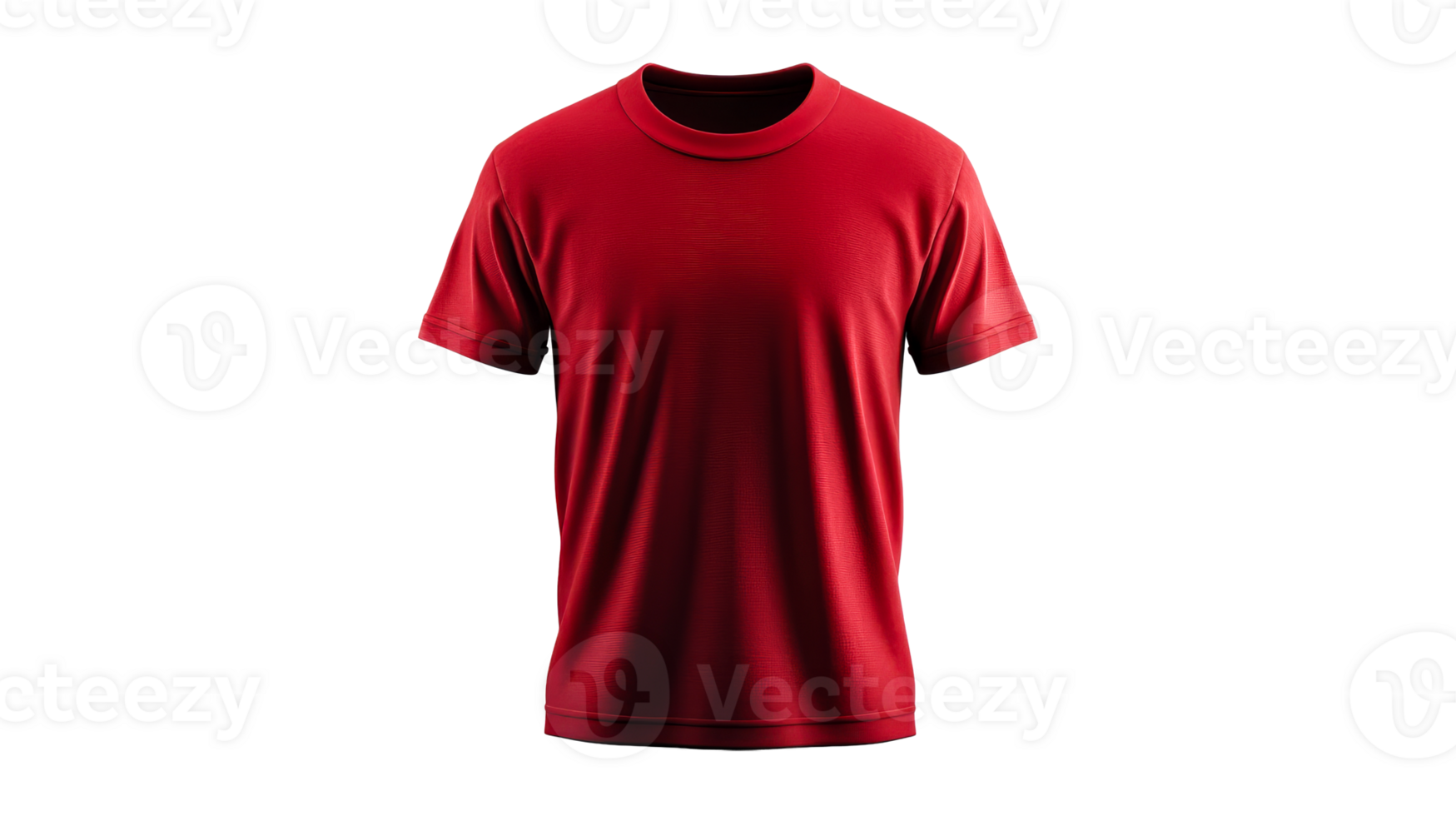 Bright red t shirt on a transparent background png