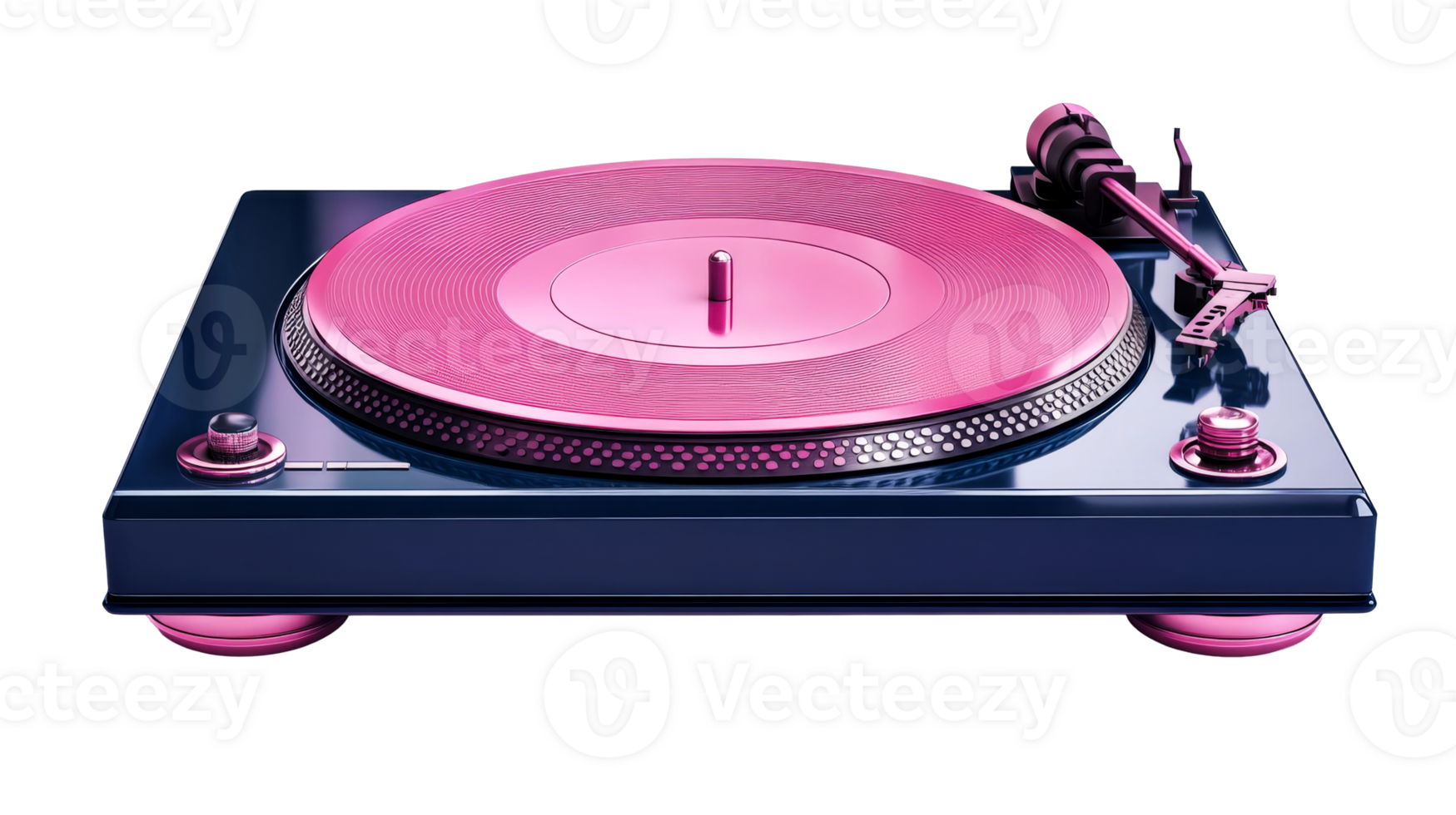 Vibrant pink turntable on transparent background png