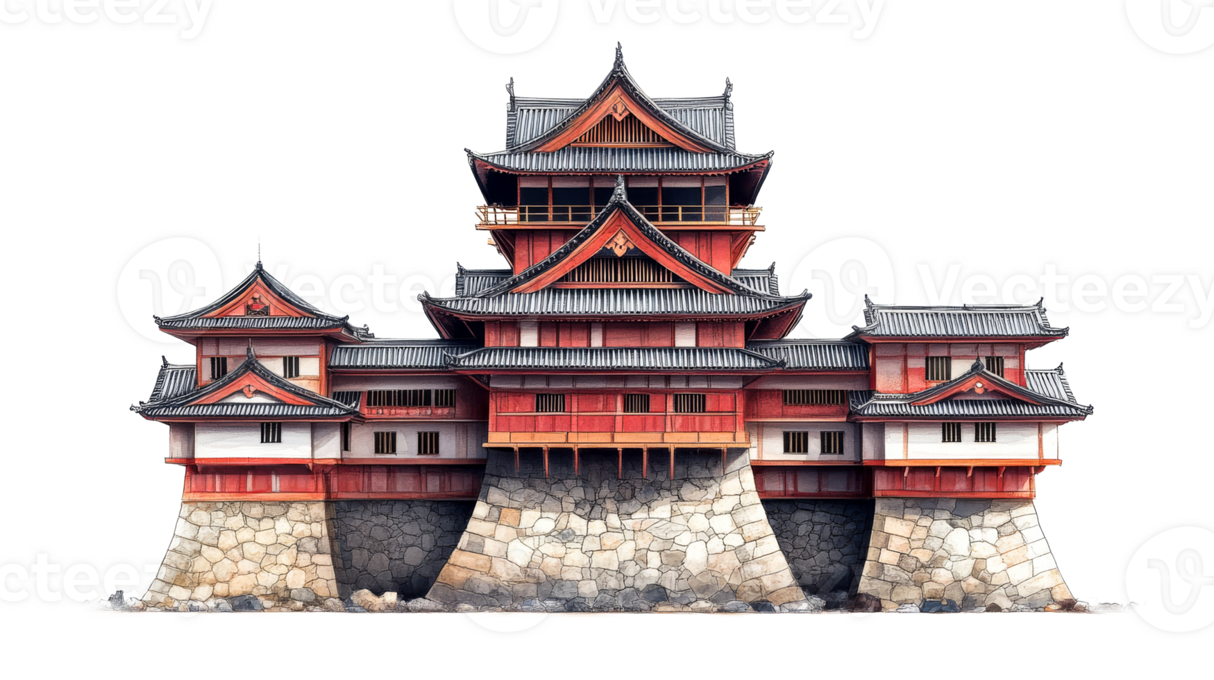 Unique historic castle architecture png