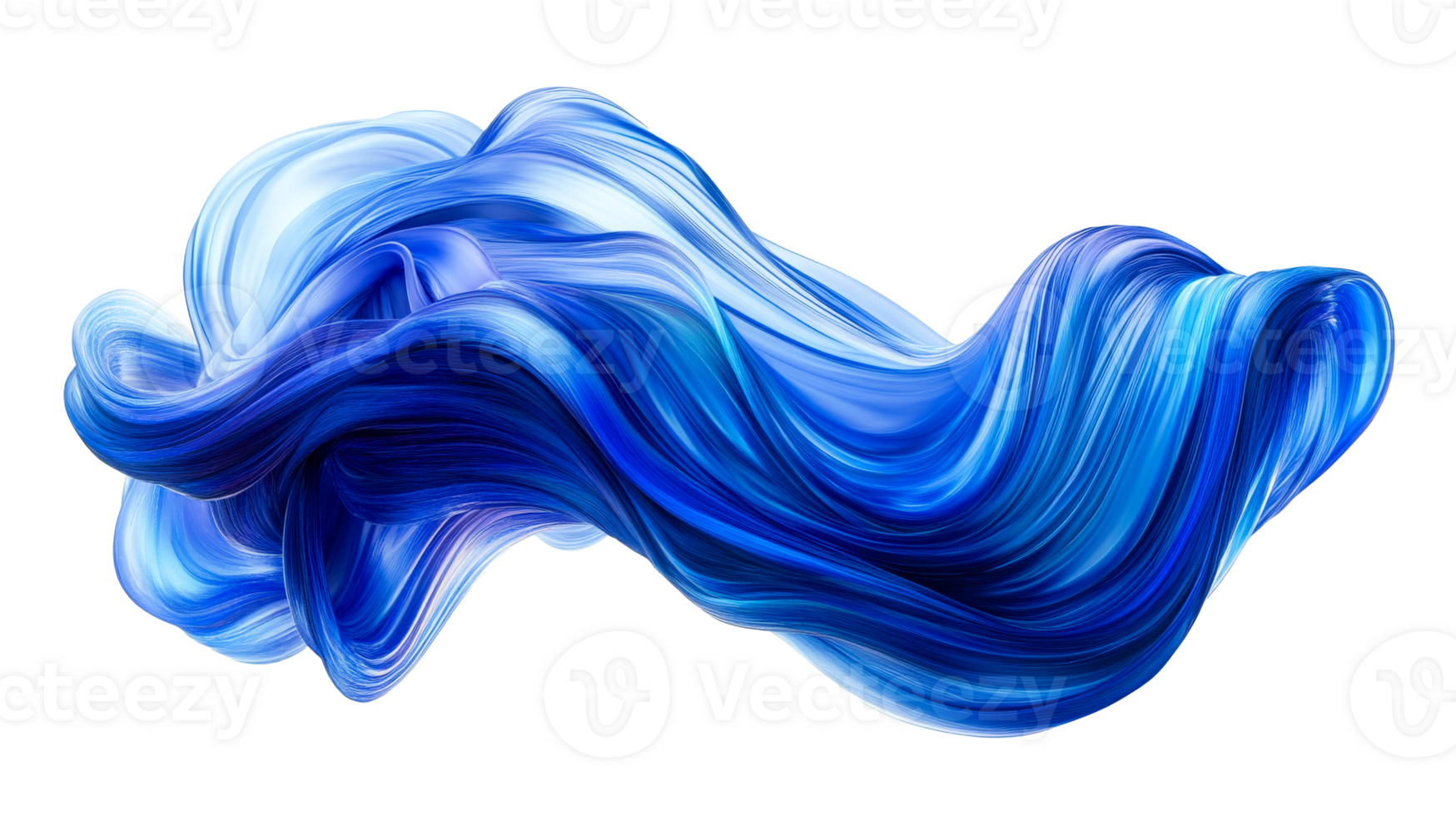 Flowing blue waves with a transparent background png