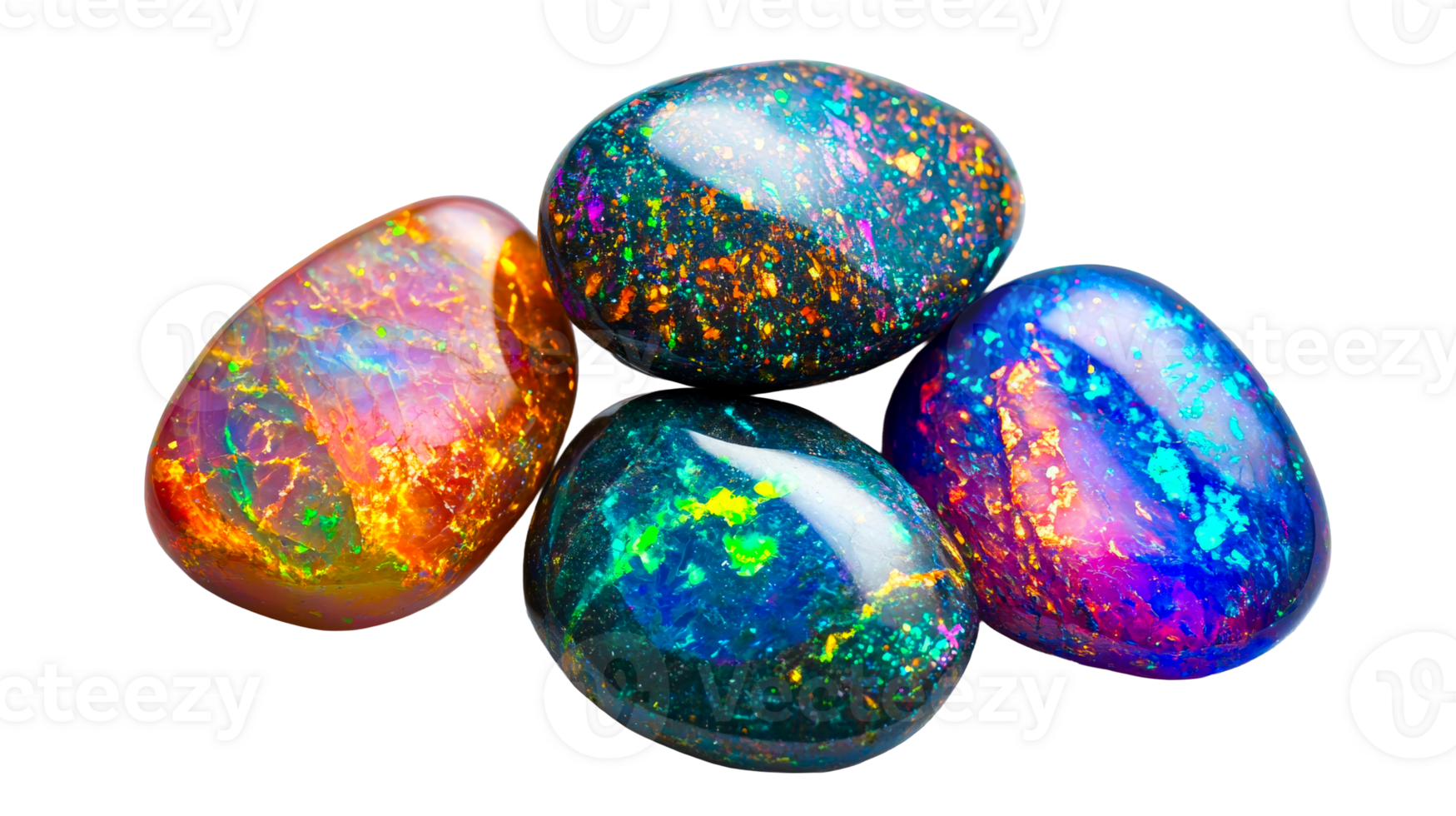 Vibrant colorful gemstones and patterns png