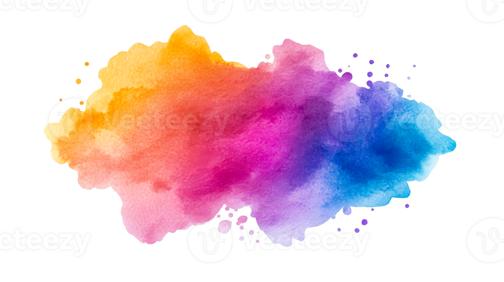 Vibrant watercolor splash on clear bg png