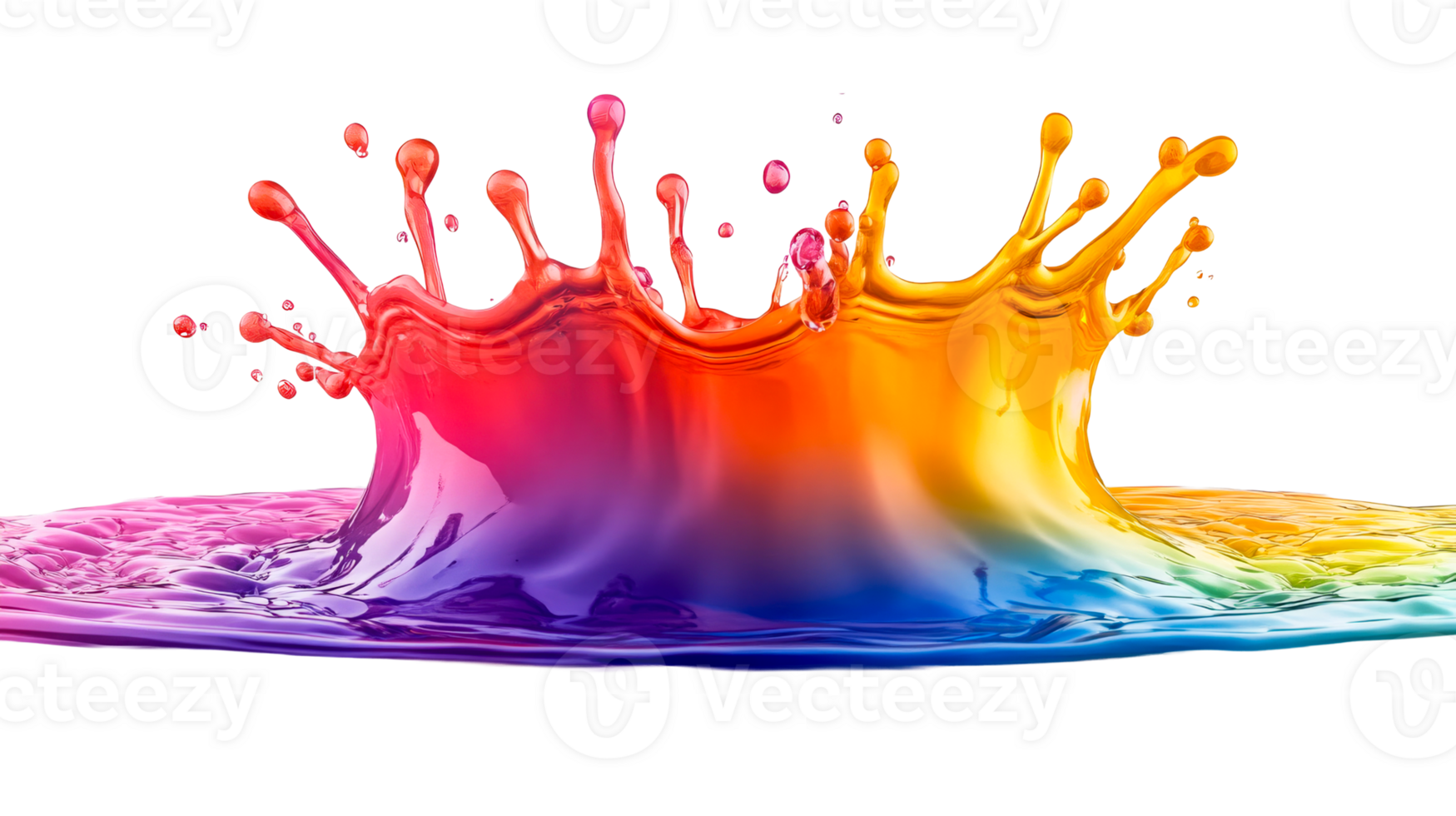 Paint colorful splashing liquid, cut out transparent png