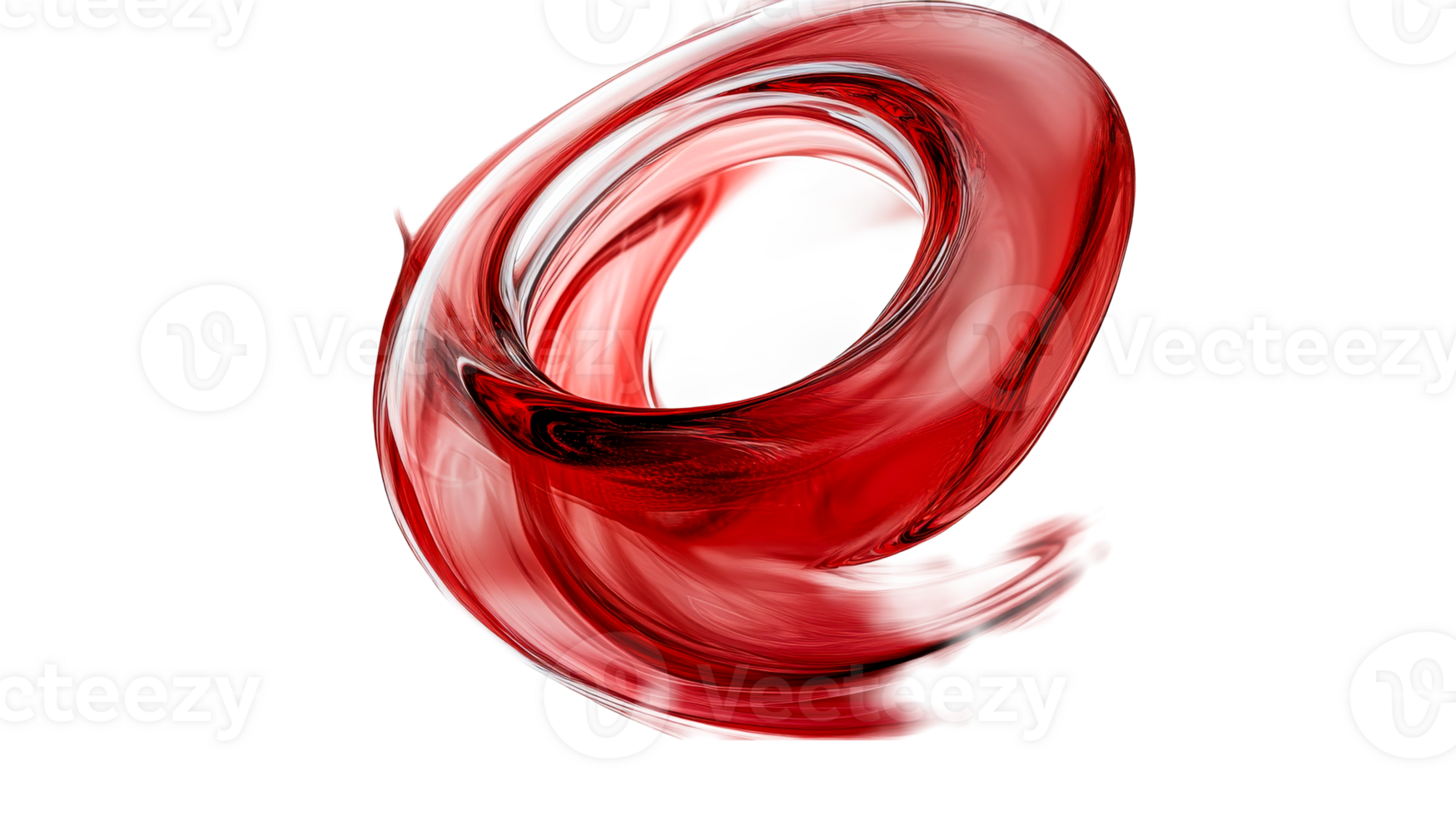Swirling red shape with a transparent background png