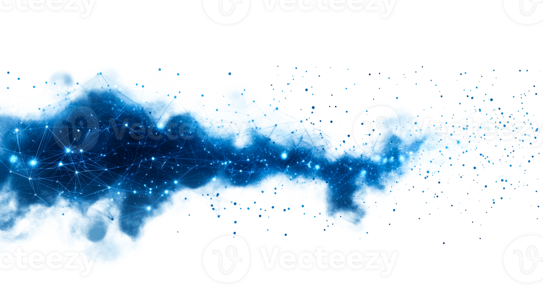 Connected Network in Blue Haze, cut out transparent png