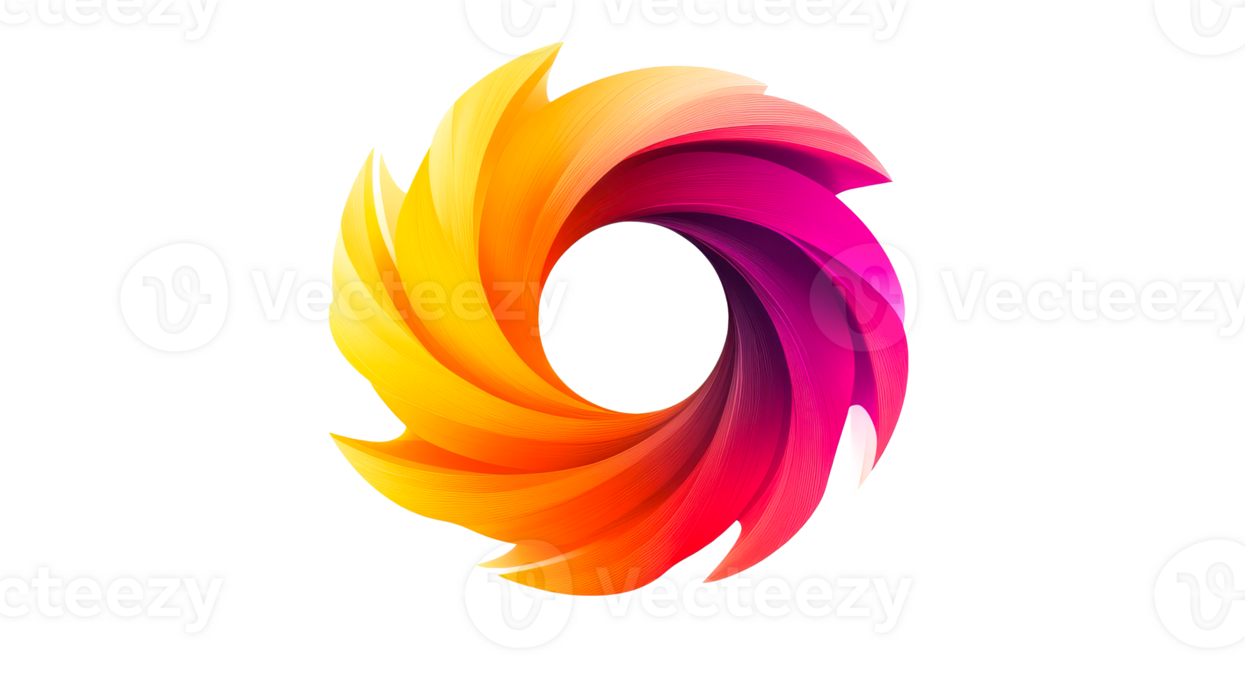 Abstract Colorful Swirl Element, cut out transparent png