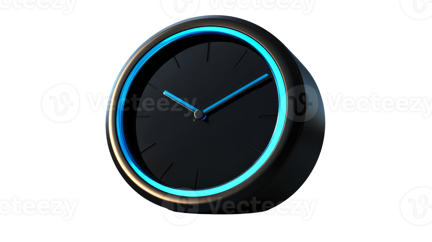 Glowing Edge clock, cut out transparent png