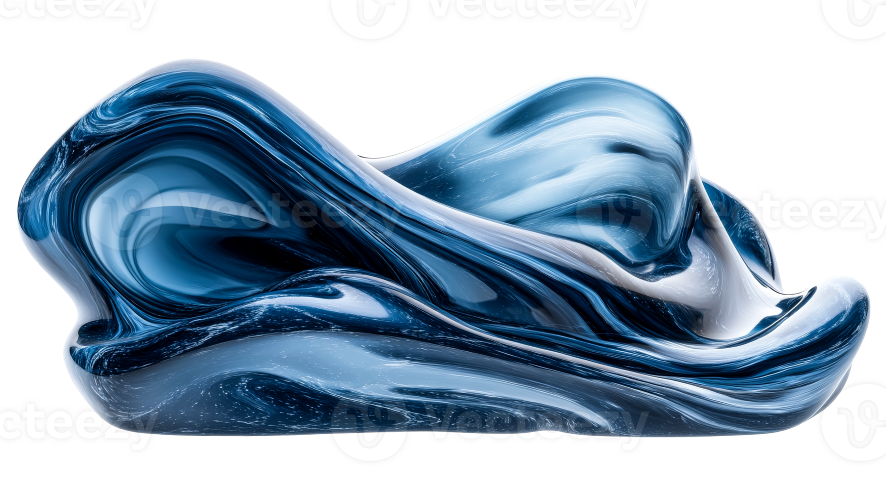Abstract wave form object, cut out transparent png