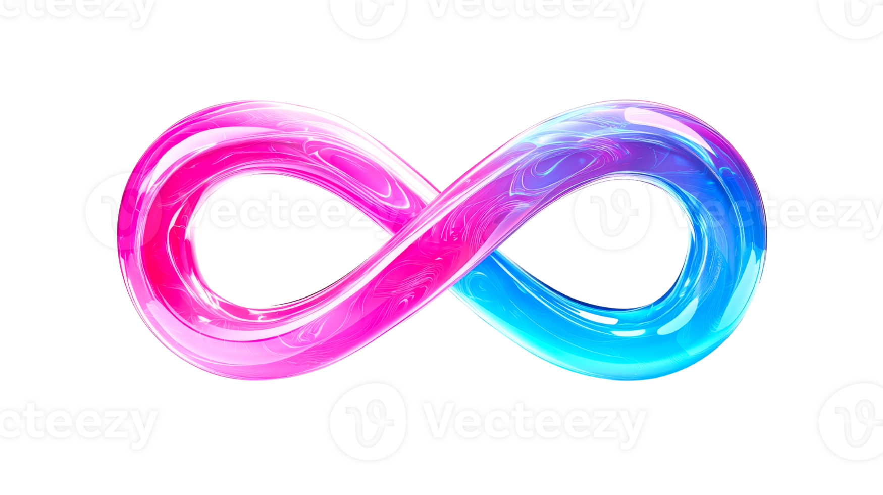 Infinity shape in pink and blue, cut out transparent png