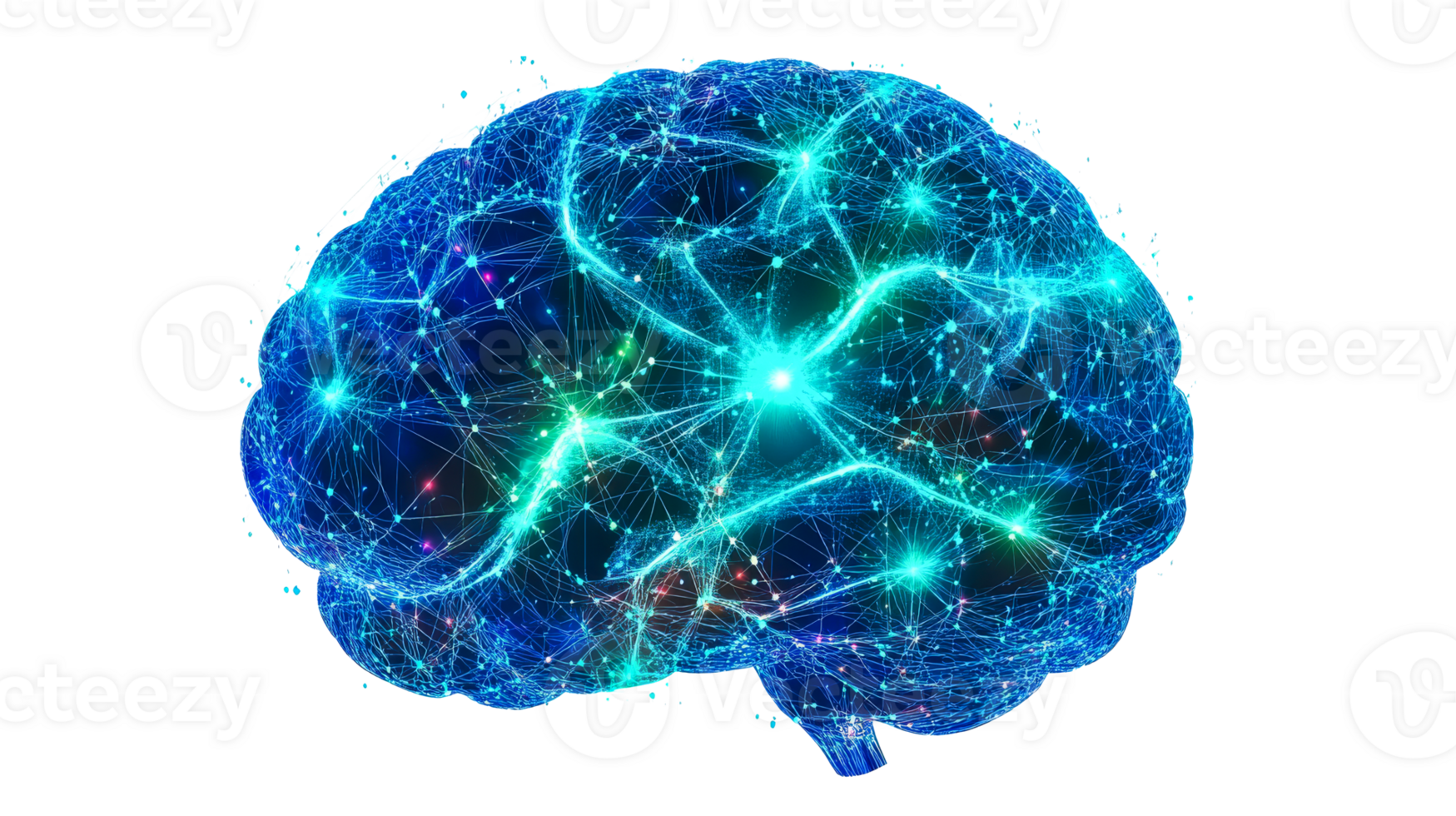 Digital Brain, Neural Network Concept, cut out transparent png